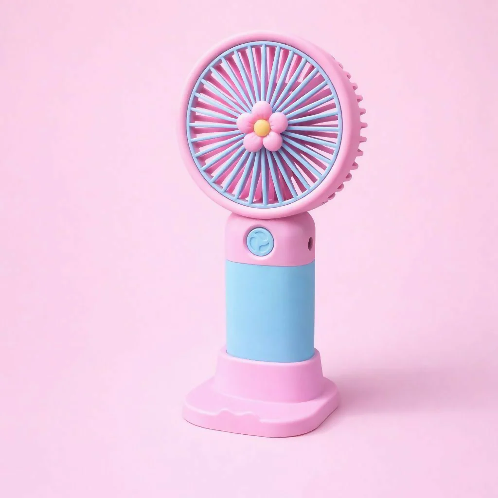 Mini Portable Handheld Fan with Stand, 3 Speed Modes - Image 2