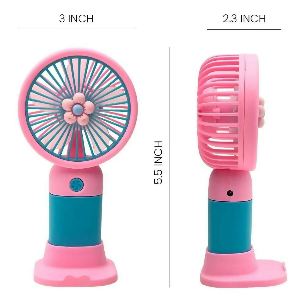 Mini Portable Handheld Fan with Stand, 3 Speed Modes - Image 4