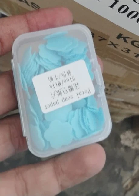 Mini Portable Travel Soap Paper Sheets Flower Shape (100 Pcs Set Approx / Mix Color) - Image 10