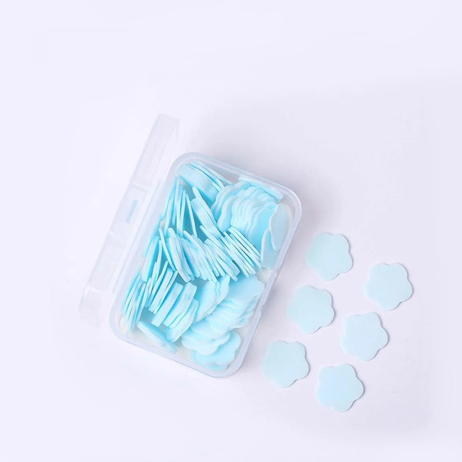 Mini Portable Travel Soap Paper Sheets Flower Shape (100 Pcs Set Approx / Mix Color) - Image 7