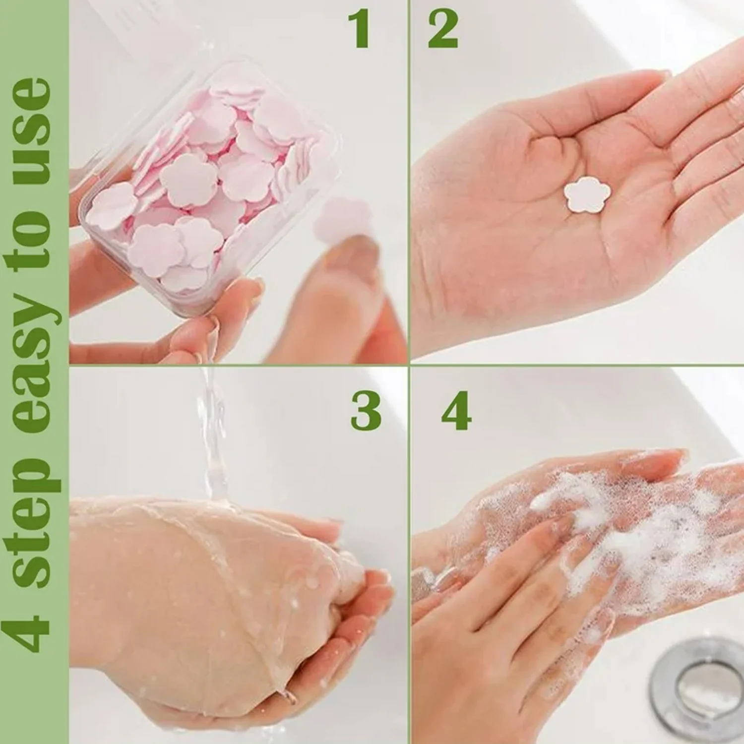 Mini Portable Travel Soap Paper Sheets Flower Shape (100 Pcs Set Approx / Mix Color) - Image 9