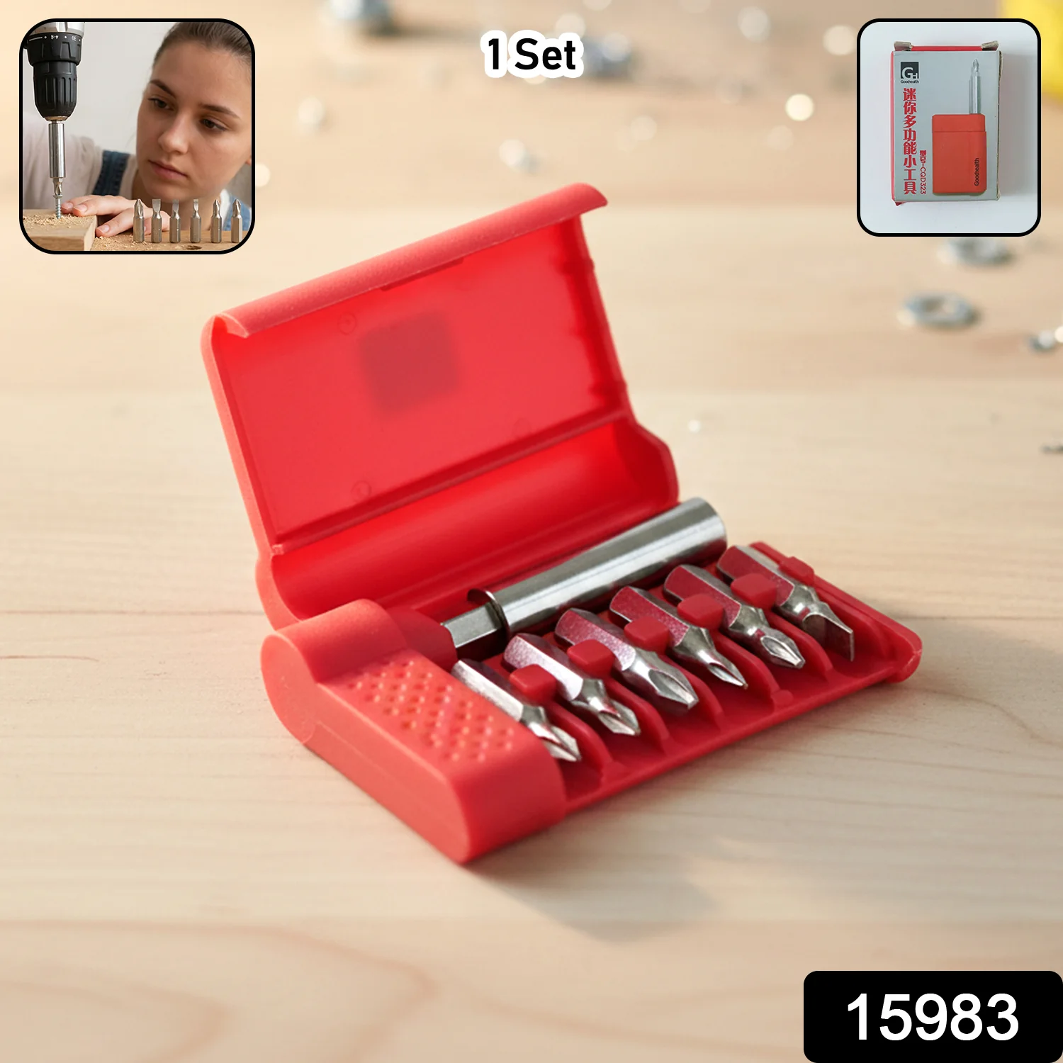 Mini Precision Screwdriver Bit Set with Magnetic Bit Holder (1 Set, 6 Bit) - Image 2