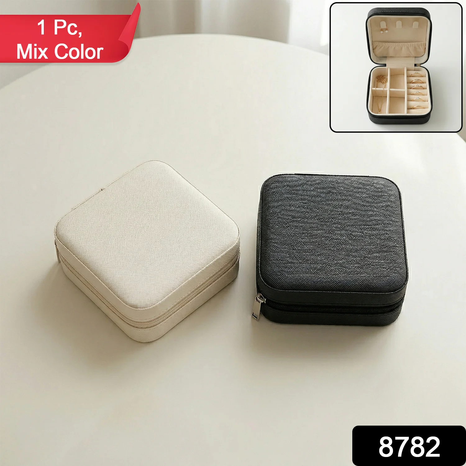Mini PU Leather jewellery Box for Travel & Storage (1 Pc) - Image 2