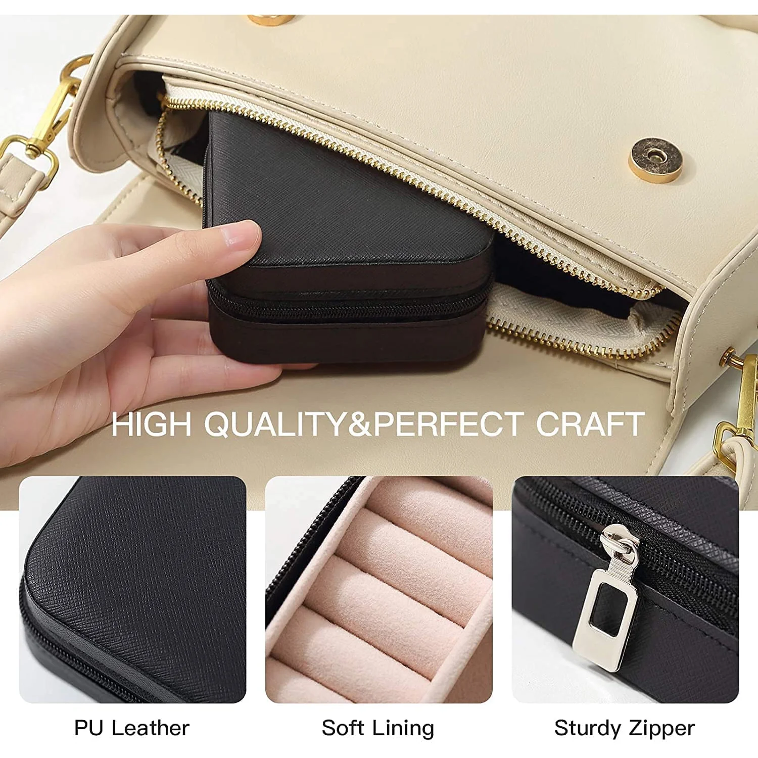 Mini PU Leather jewellery Box for Travel & Storage (1 Pc) - Image 4