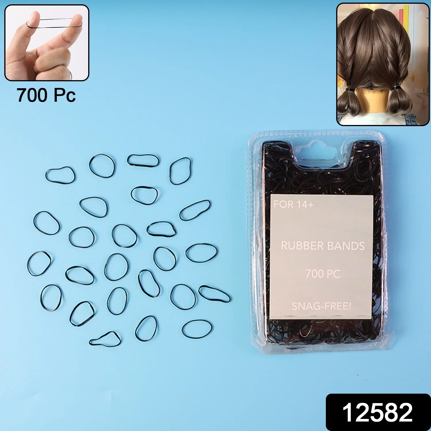 Mini Rubber Bands for Hair Styling (700 Pc) - Image 2
