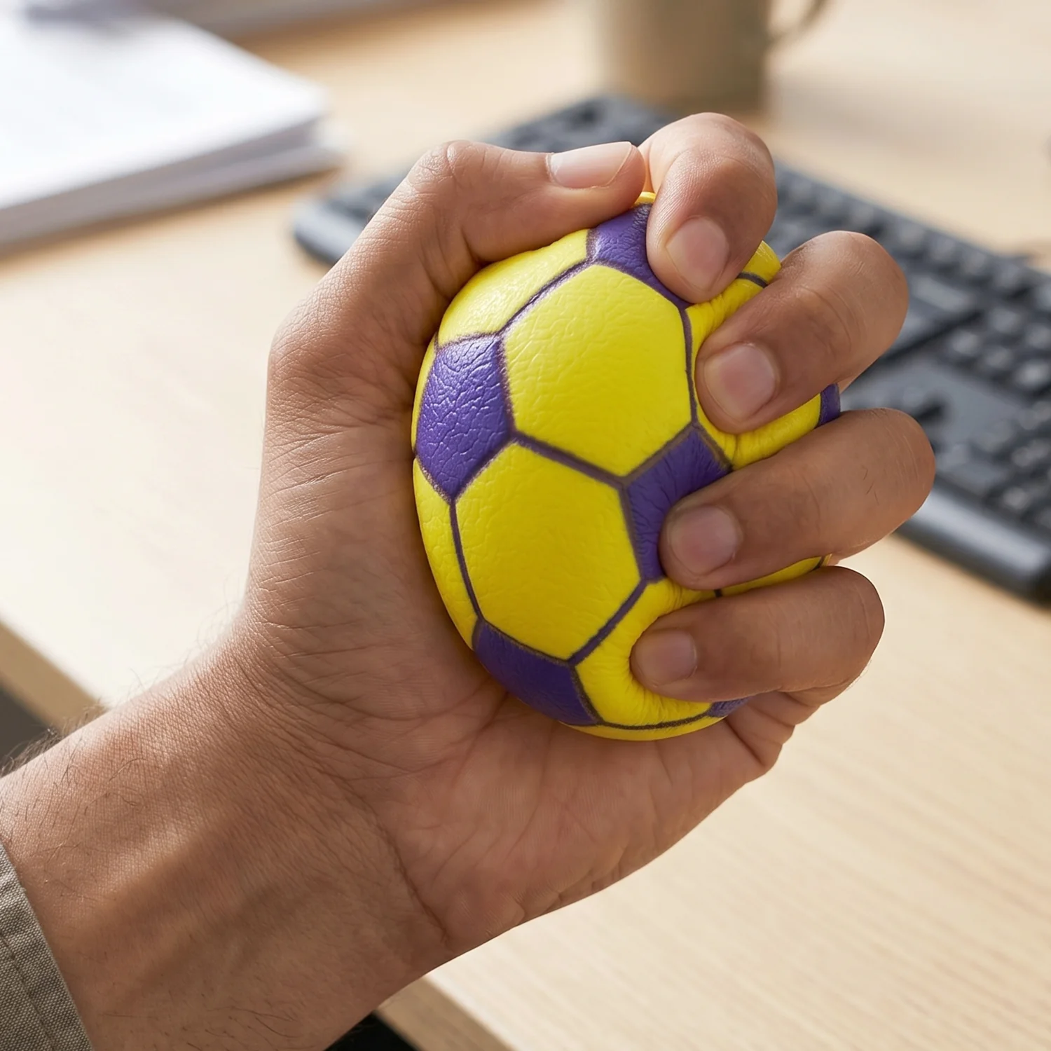 Mini Rubber Football Design Stress Ball (1 Pc) - Image 3
