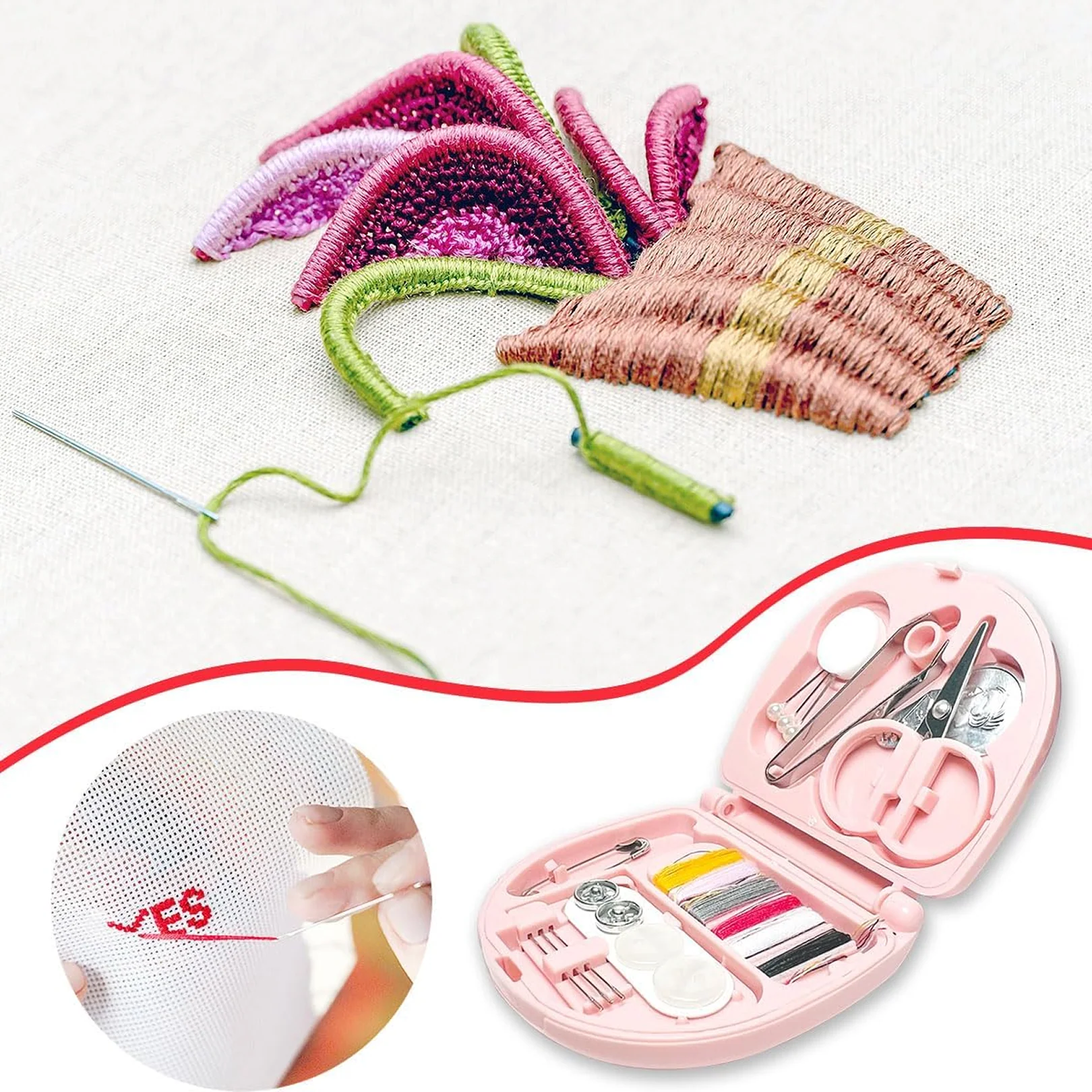 Mini Travel Sewing Kit for Beginners with Threads & Scissors - Image 2