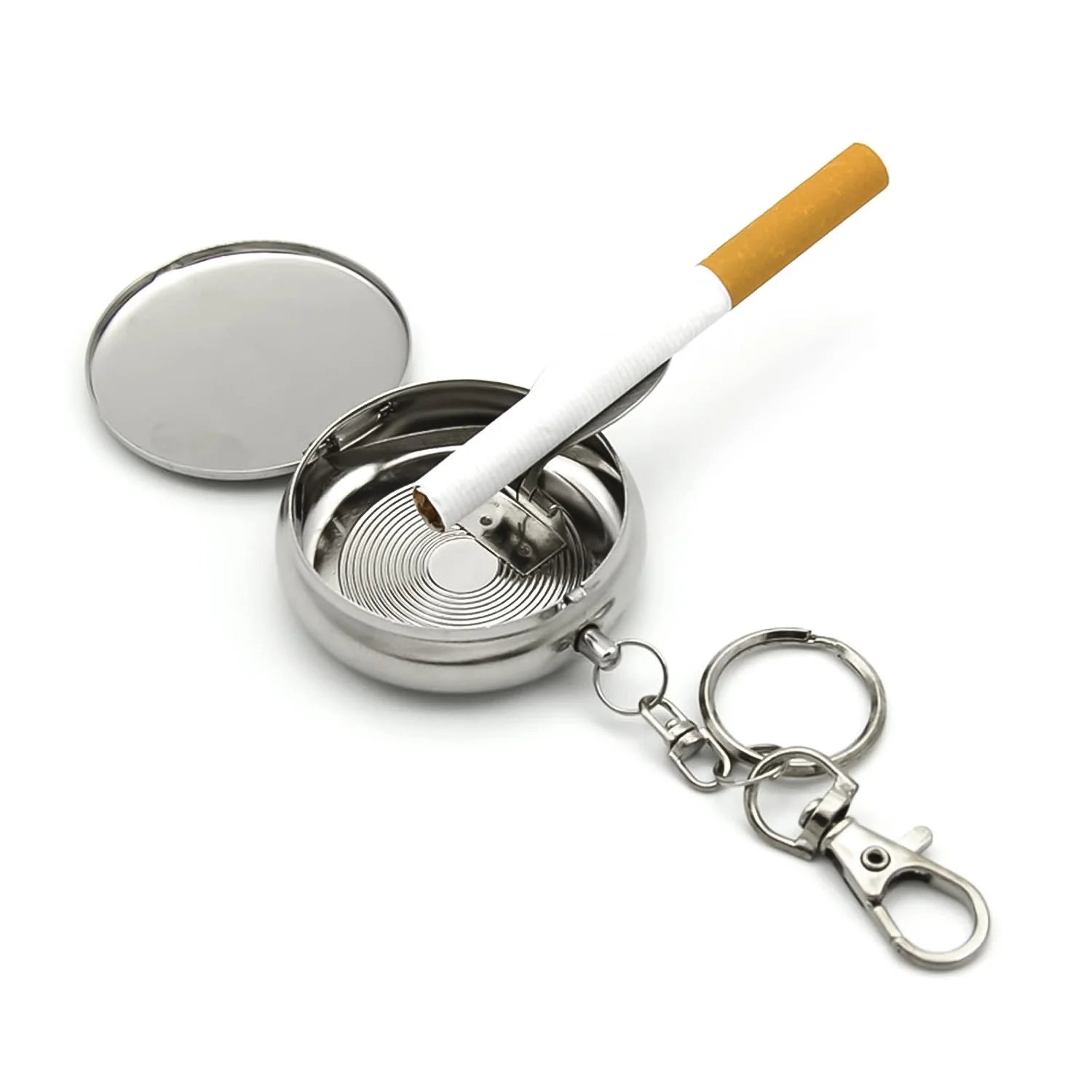 Mini Stainless Steel Ashtray with Keychain (1 pc) - Image 5