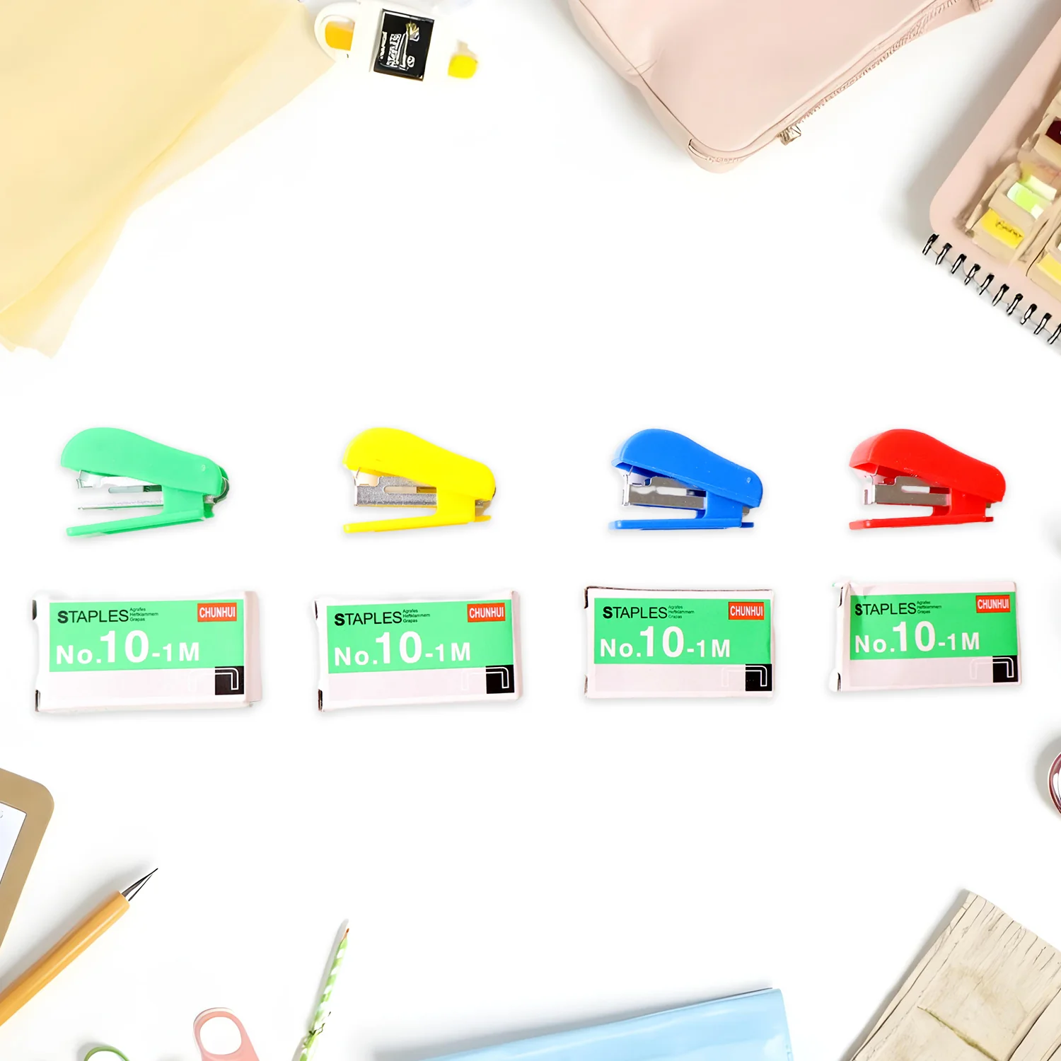 Mini Stapler Set Staples – Assorted Colors | No.10 Staplers with Pins (20 pcs Set) - Image 6