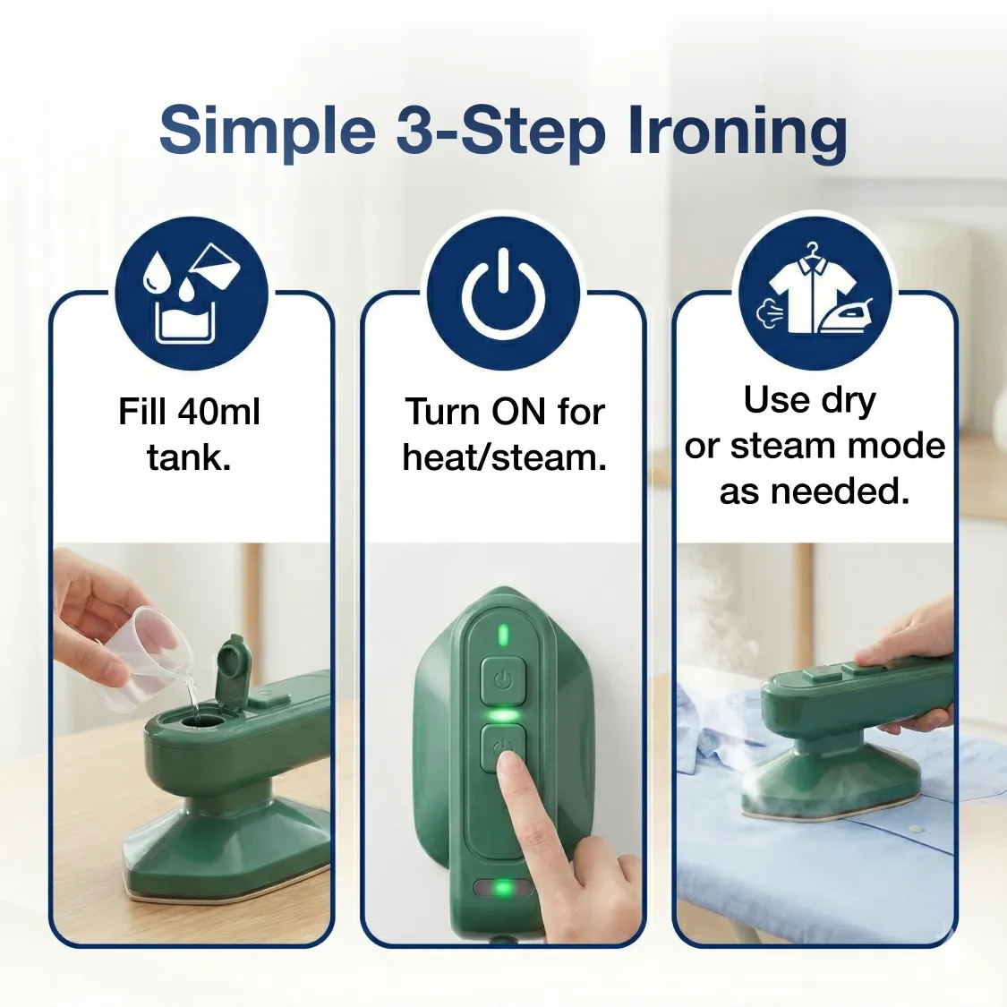 Mini Steamer & Iron: 2-in-1 Portable Travel Friendly - Image 5