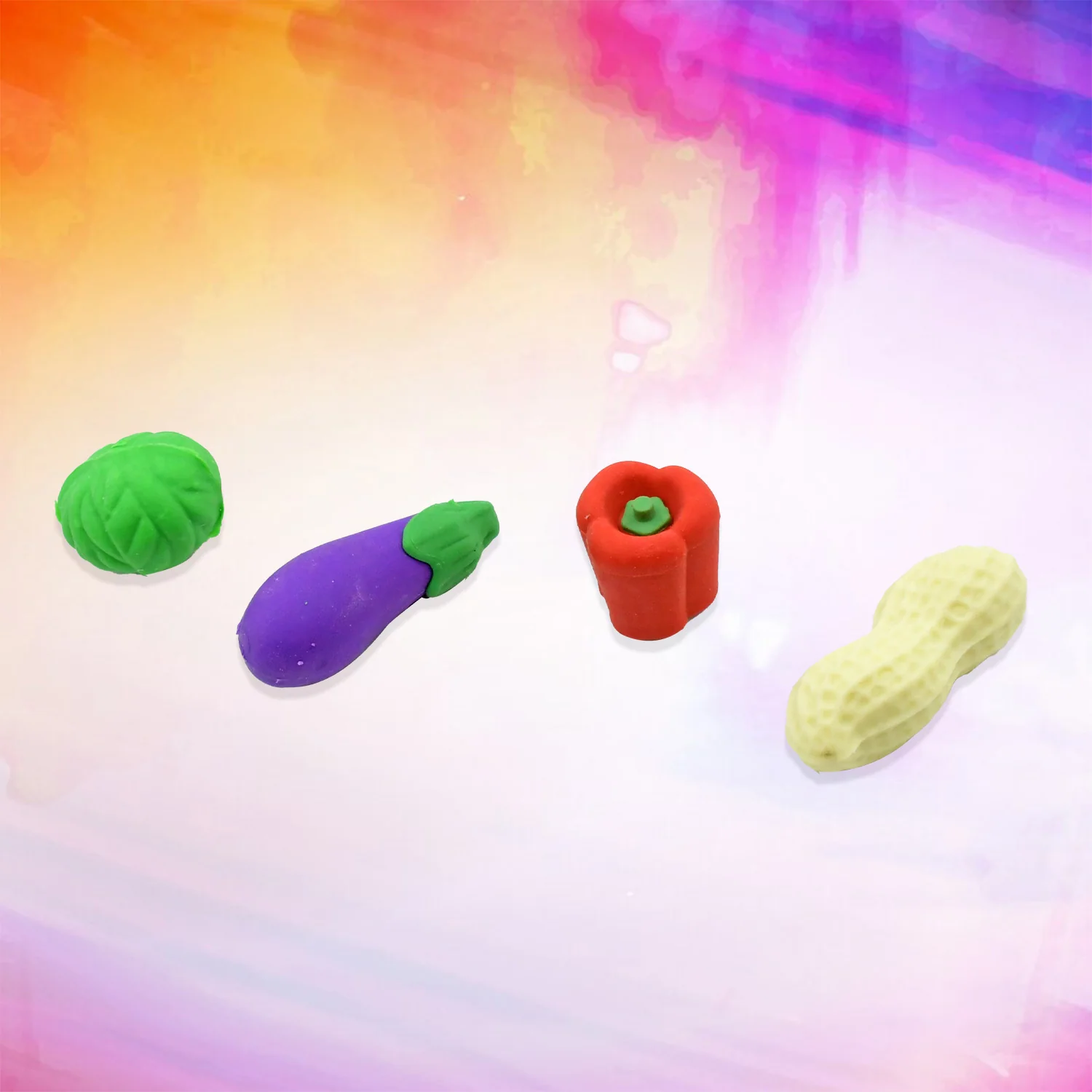 Mini Cute Vegetable & Fruit Erasers (4 Pc): Pencil Rubbers for Kids - Image 6