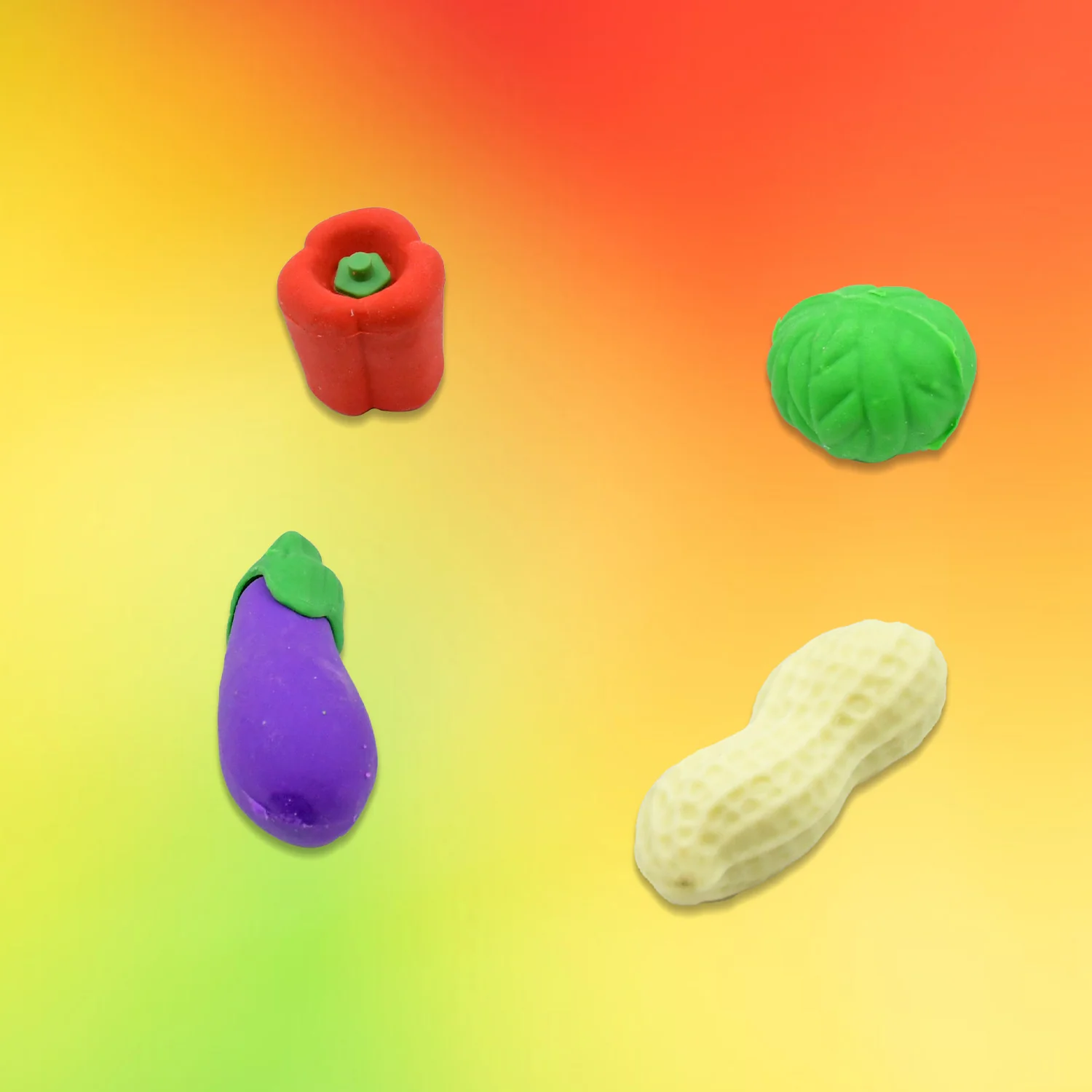 Mini Cute Vegetable & Fruit Erasers (4 Pc): Pencil Rubbers for Kids - Image 7