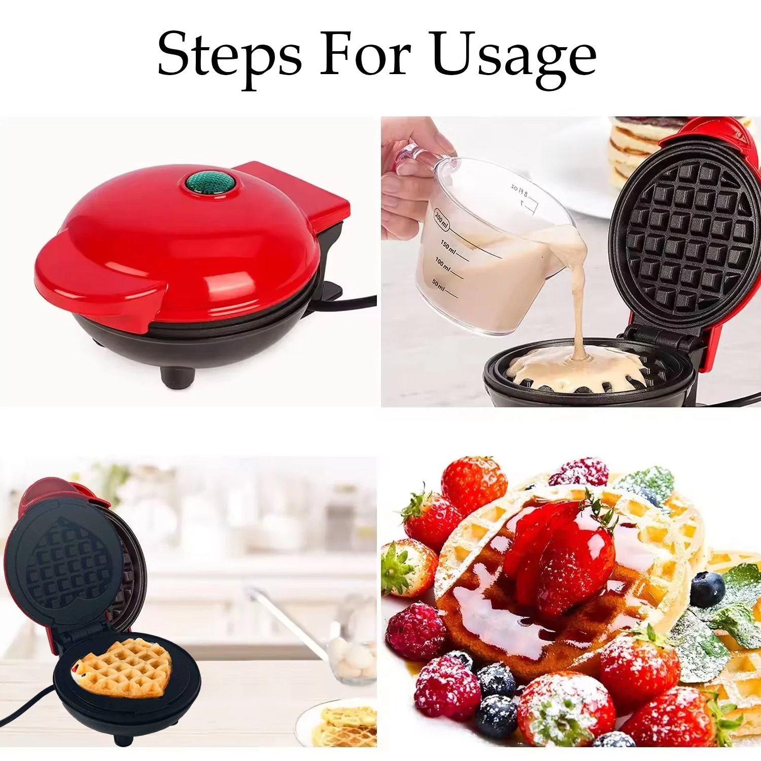 Mini Waffle Maker Machine Waffle Iron - Image 6