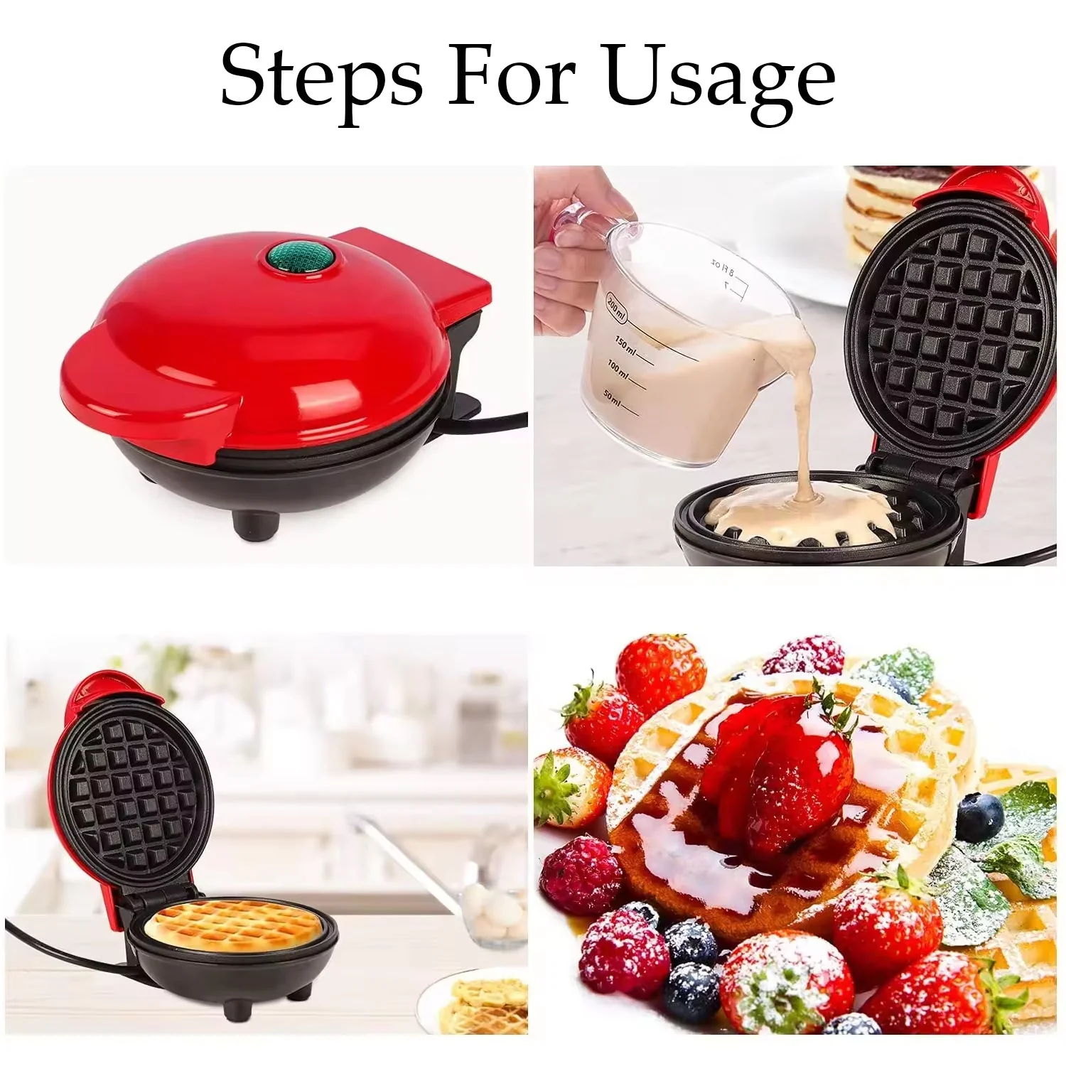 Mini Waffle Maker Machine Waffle Iron - Image 8