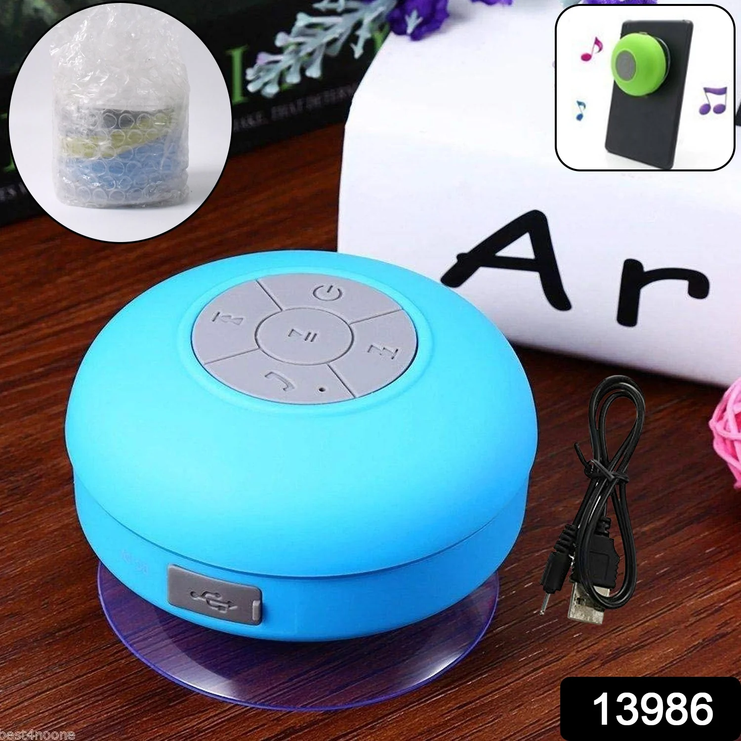 Mini Waterproof Hands-Free Bluetooth Speaker with MIC Suction Cup (1 Pc) - Image 2