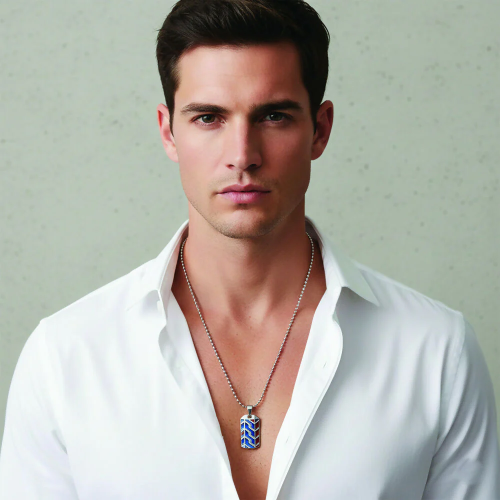 Minimal Geometric Chain pendent set for mens - Image 2