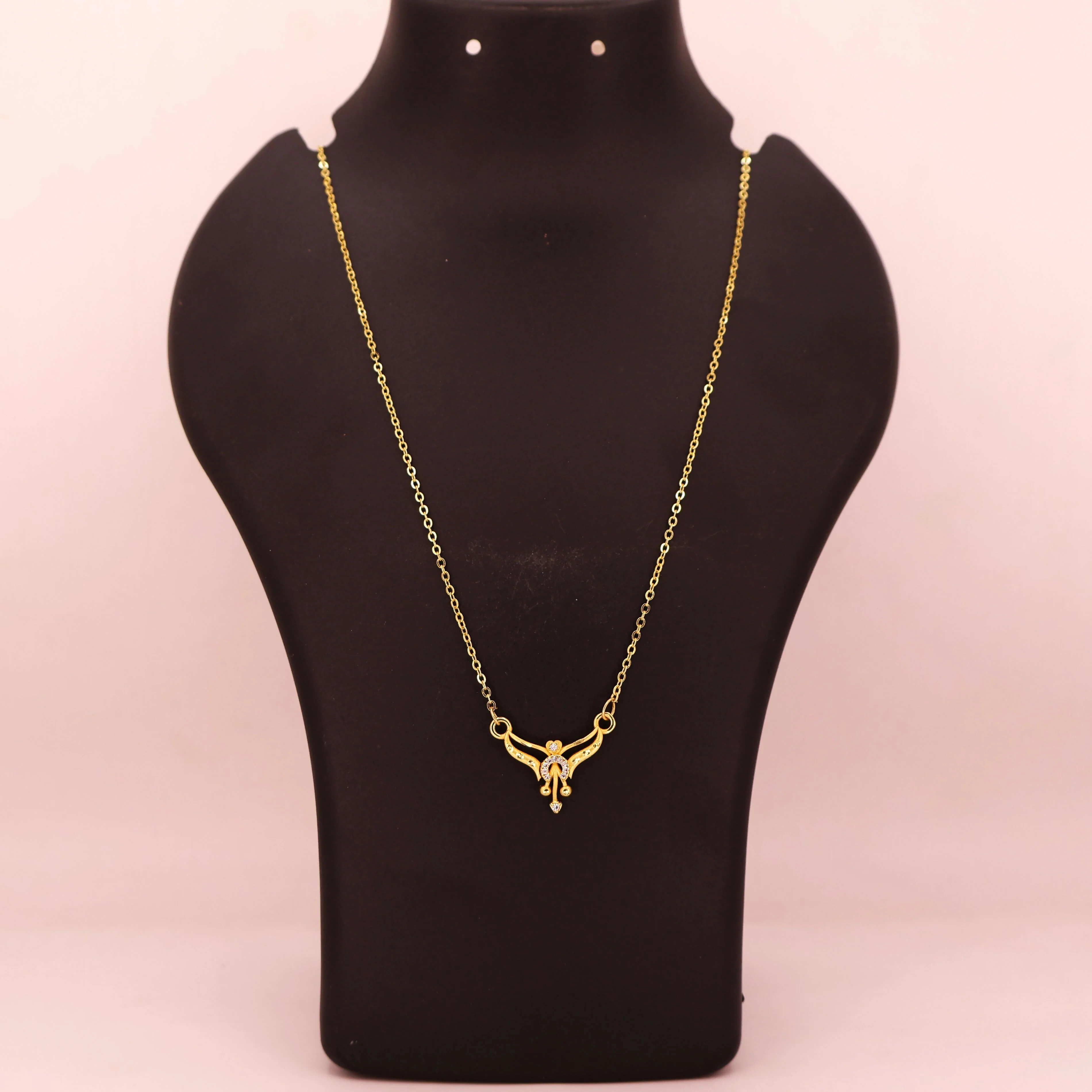 Minimal Gold & AD Pendant Necklace For women and girls - Image 4