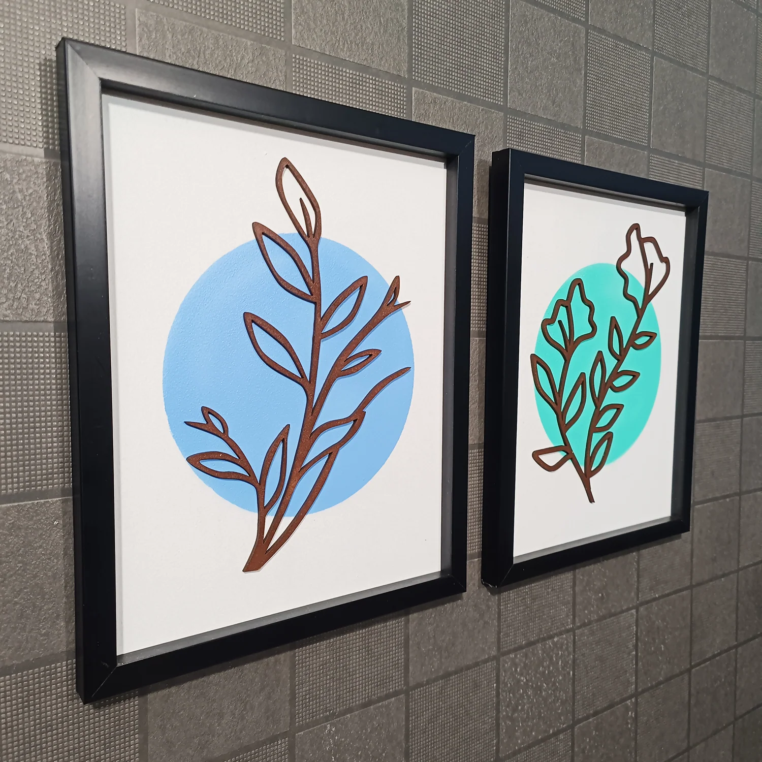 Minimalist Botanical Line Art Wall Frames | Modern Leaf Outline Wall Decor Set of 2 - Image 5