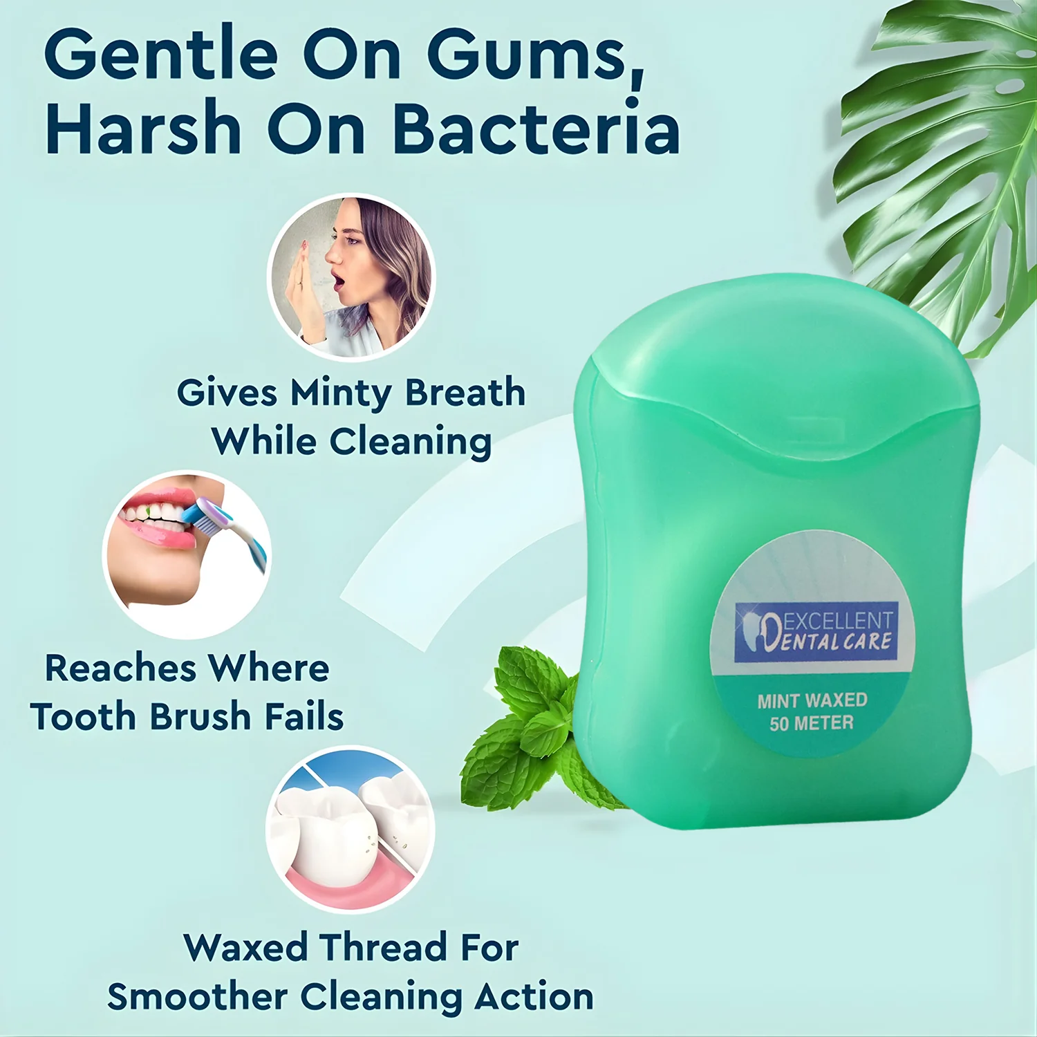 Mint Waxed Dental Floss – (50 Meter ) - Image 3