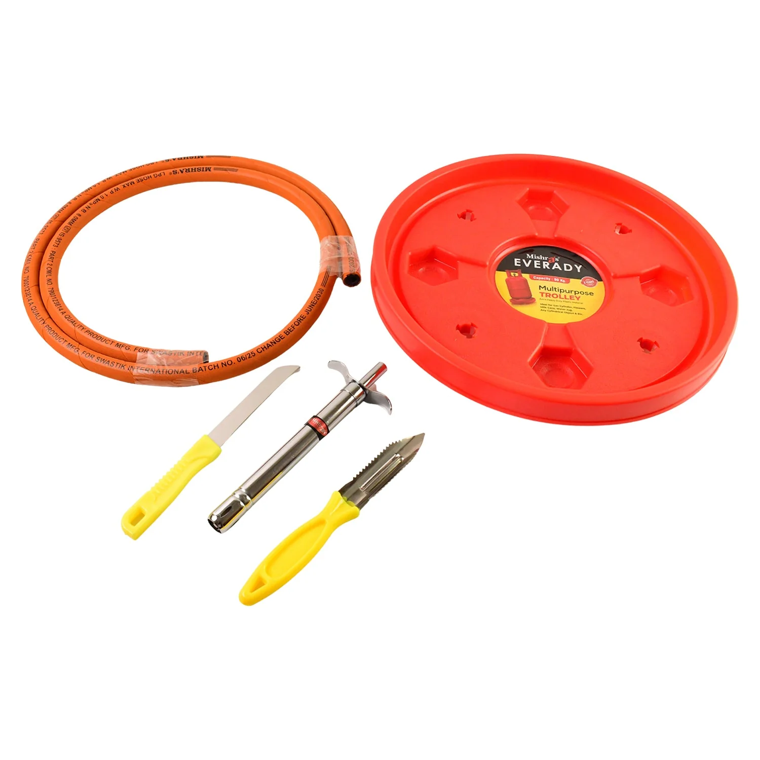 5-Piece Multipurpose LPG Kitchen Combo Set with Gas Pipe, Trolley & Tools - Image 5