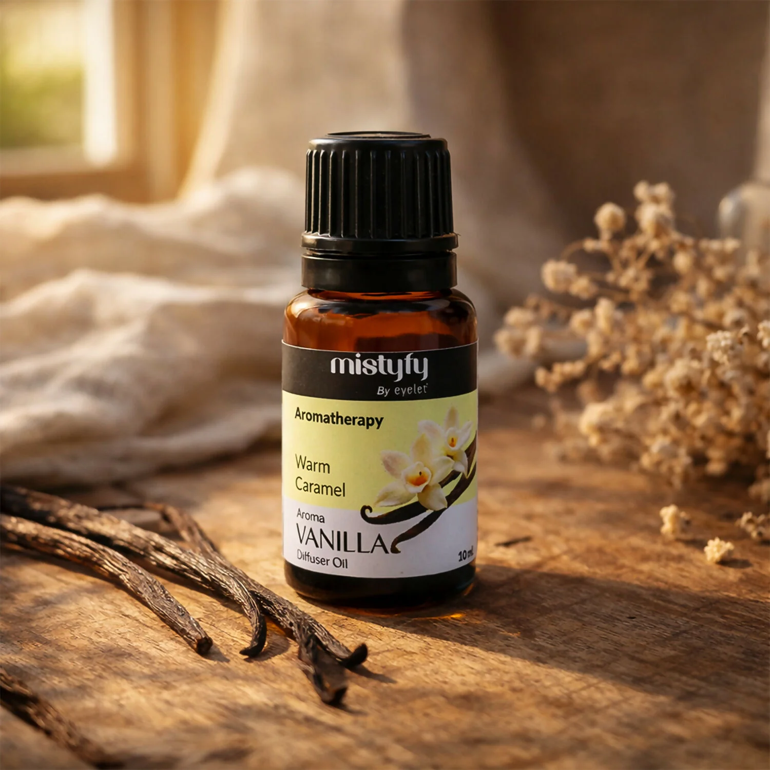 Mistyfy Warm Caramel Vanilla Aromatherapy Set – Diffuser Oil (10 ml) - Image 3