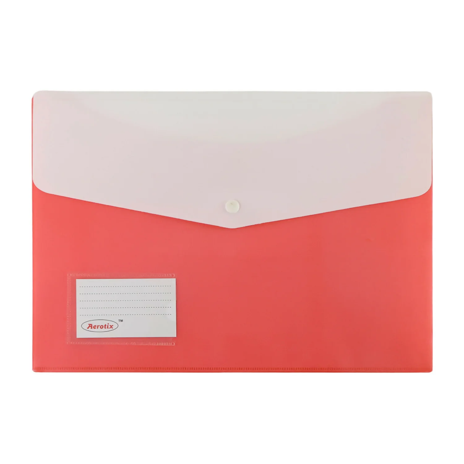 Mix Design A4 Plastic Document Folder with Button Closure & Label Slot - Image 5