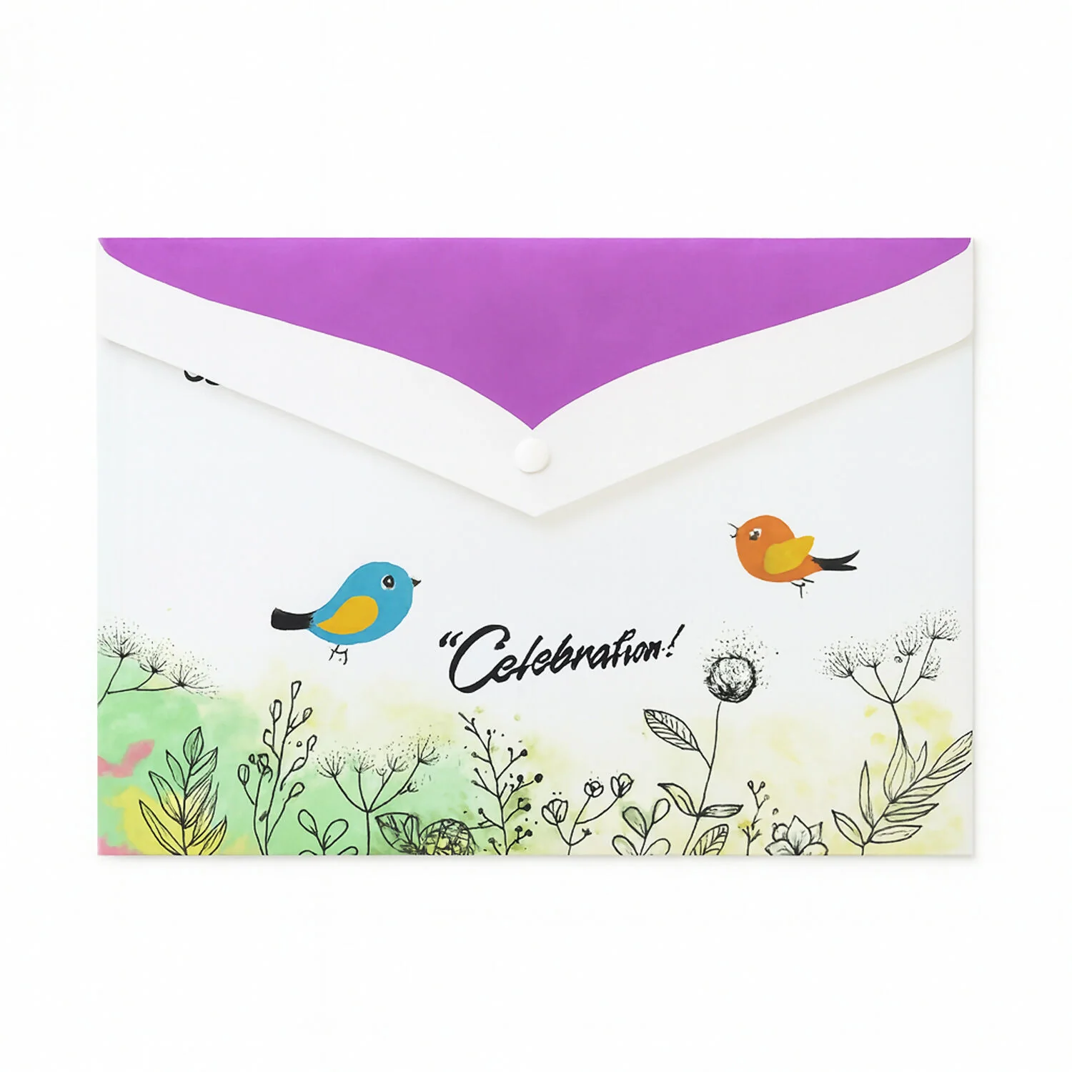 Mix Design A4 Printed Document Folder with Decorative Button Closure (1 Pc) - Image 5