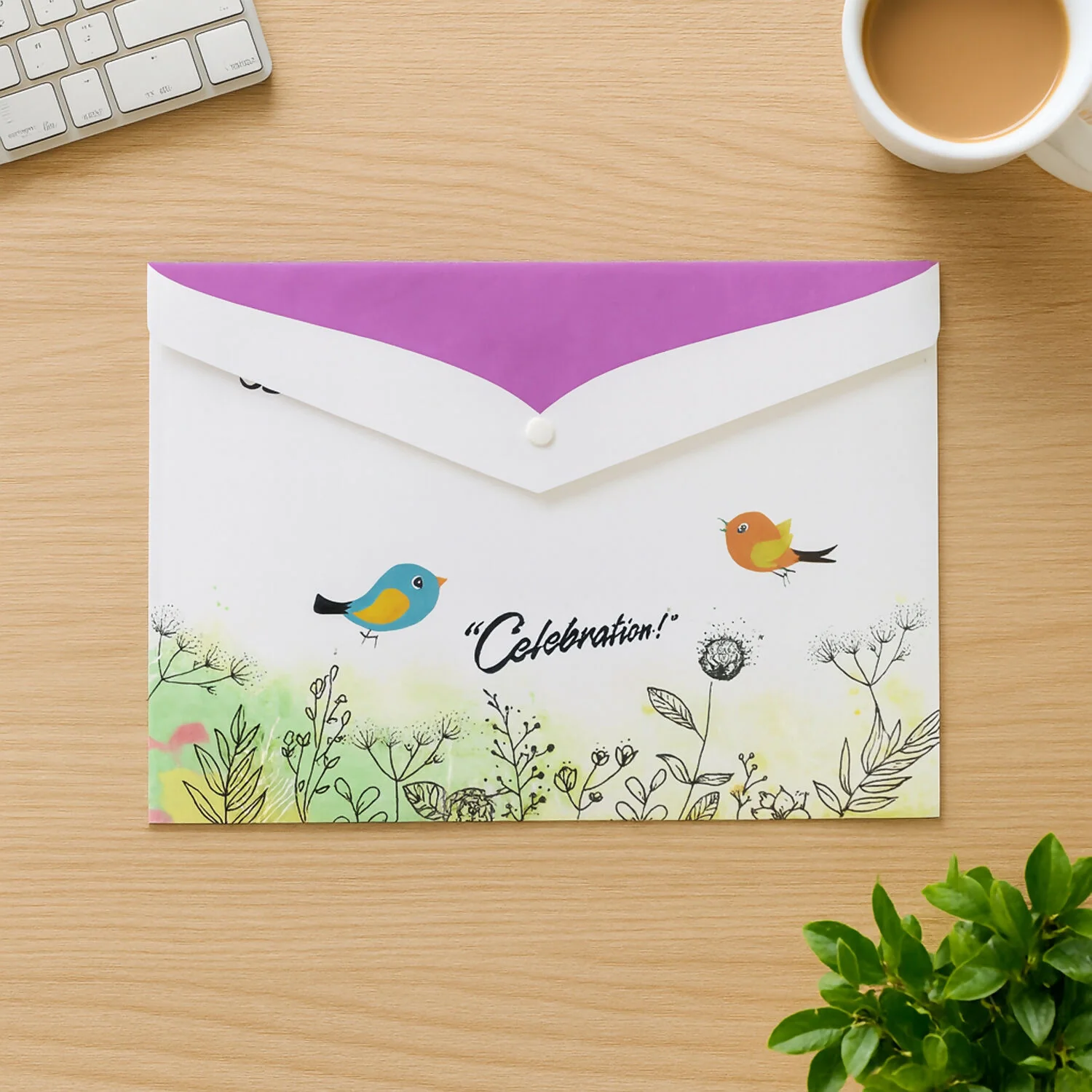 Mix Design A4 Printed Document Folder with Decorative Button Closure (1 Pc) - Image 6