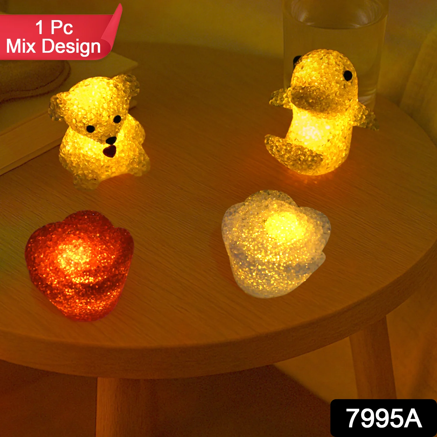 Unique Crystal Night Light: Multi-Shape LED Lamp (Mood Lighting) - Image 2