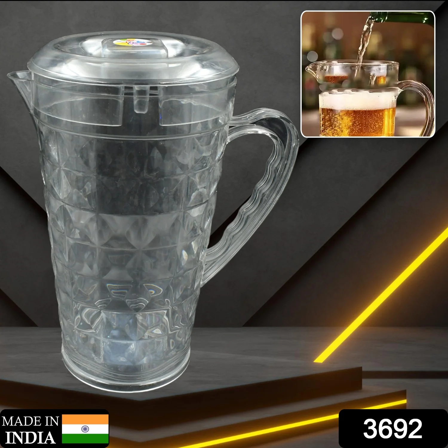 Mocktail Pet Jug Plastic Jug With lid - Image 2