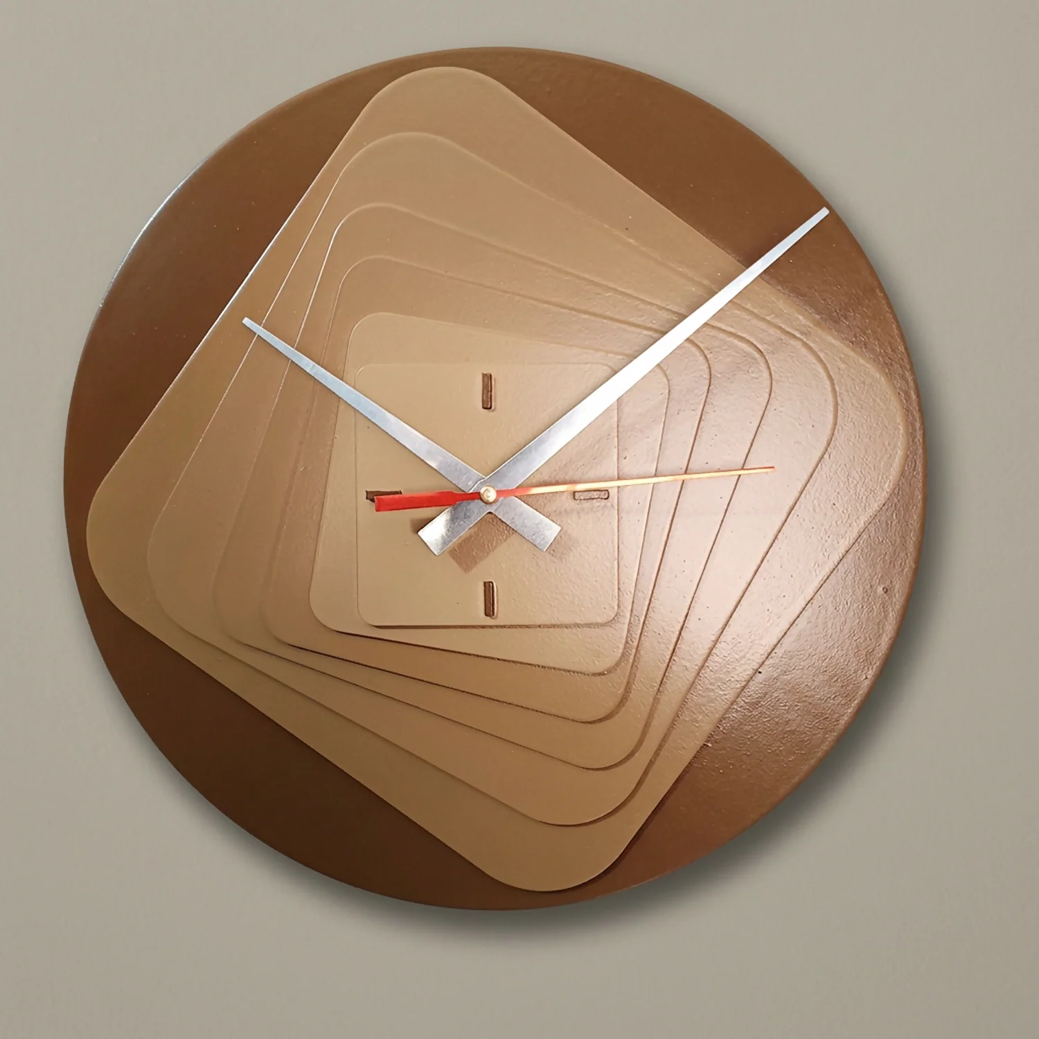 Modern 7 Layer Wooden Wall Clock | Silent Sweep Quartz Clock for Living Room, Bedroom & Office Decor - Image 3
