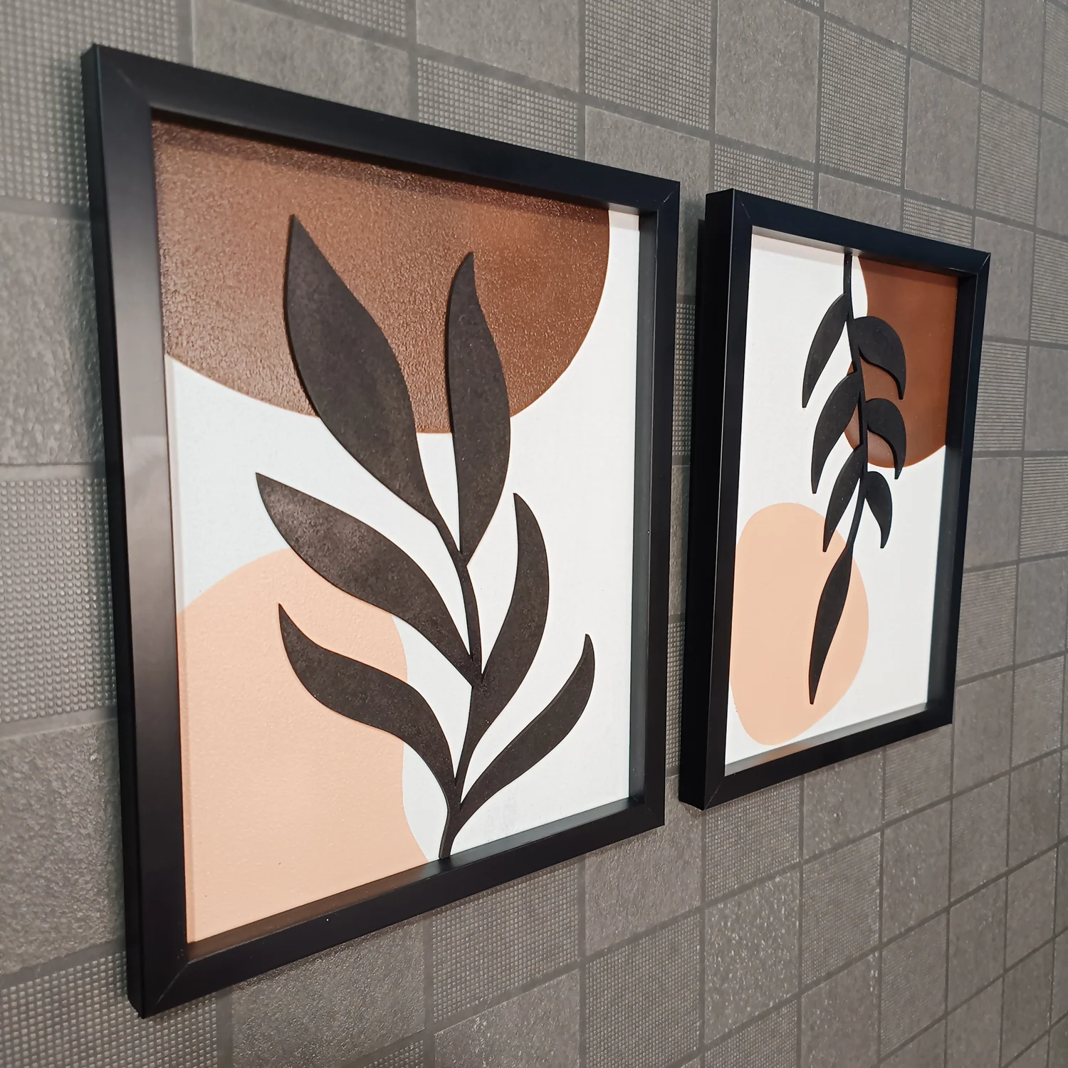 Modern Abstract Leaf Wall Art Frames | Minimalist Botanical Wall Decor Set of 2 - Image 6