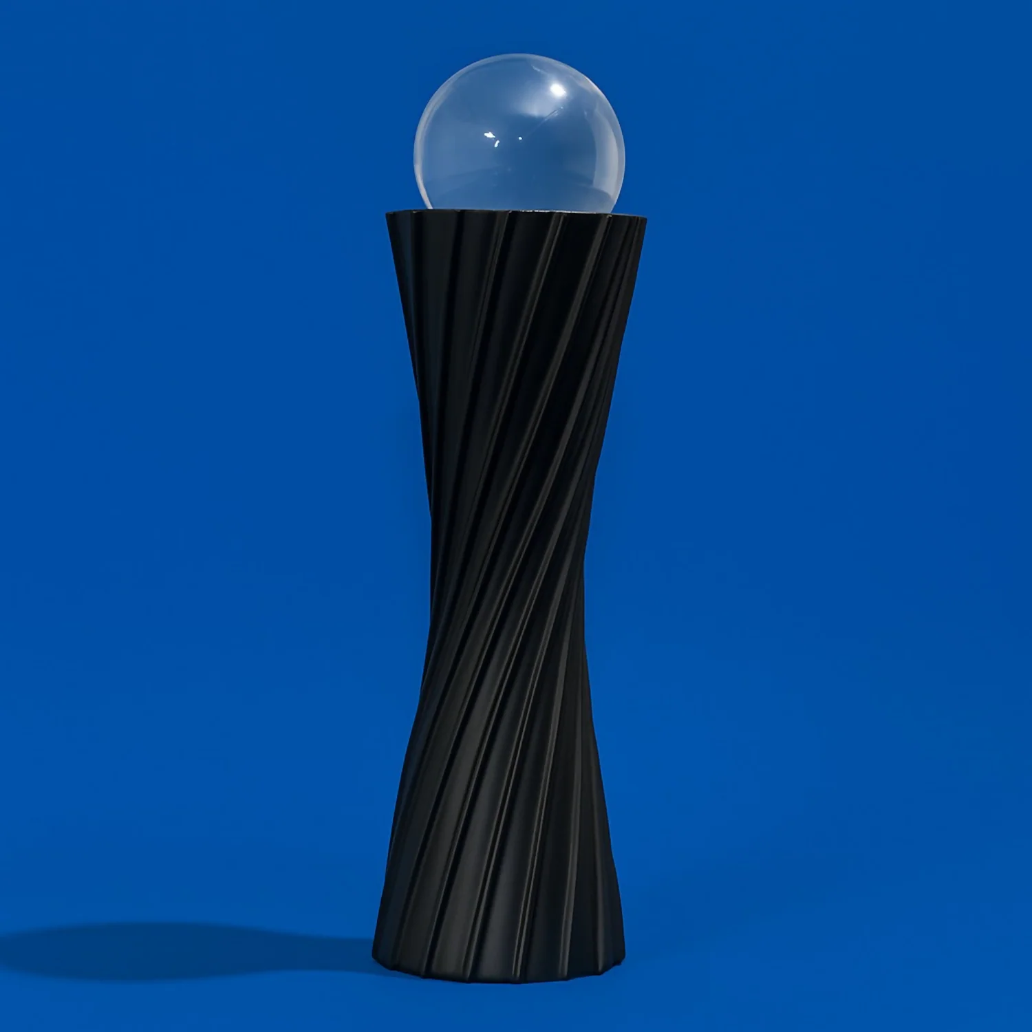 Modern Black Twisted Decorative Showpiece with Glass Ball – Elegant Abstract Home Decor Accent for Living Room, Office & Bedroom | Premium Resin Art Sculpture for Table & Shelf Decoration - Image 2