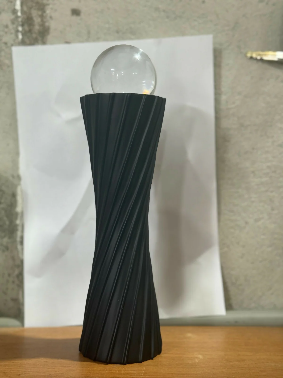 Modern Black Twisted Decorative Showpiece with Glass Ball – Elegant Abstract Home Decor Accent for Living Room, Office & Bedroom | Premium Resin Art Sculpture for Table & Shelf Decoration - Image 4
