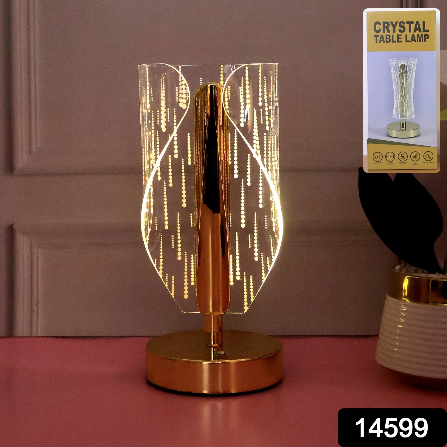Modern Crystal LED Table Lamp (1 Pc) - Image 2