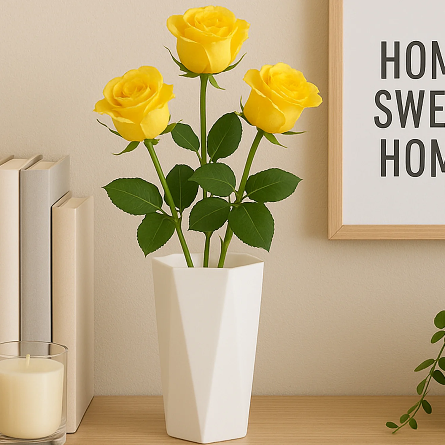 Modern Geometric Hexagon Plastic Flower Vase (1 Pc) - Image 3