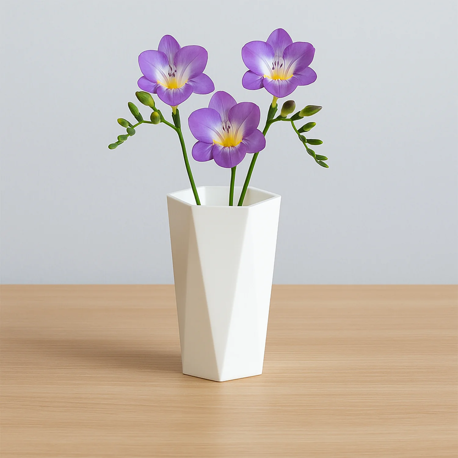 Modern Geometric Hexagon Plastic Flower Vase (1 Pc) - Image 4