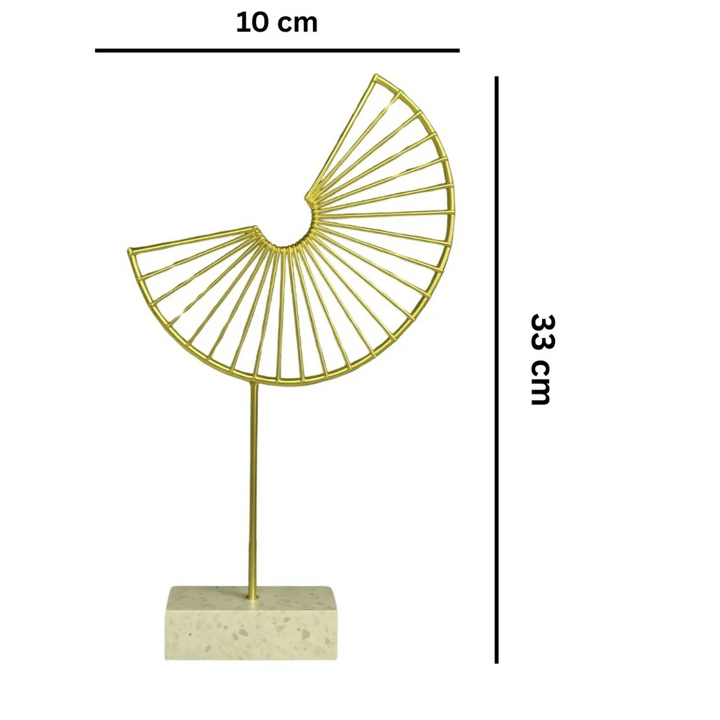 Modern Gold Spiral Metal Table Decor Showpiece with Marble Base - Image 3