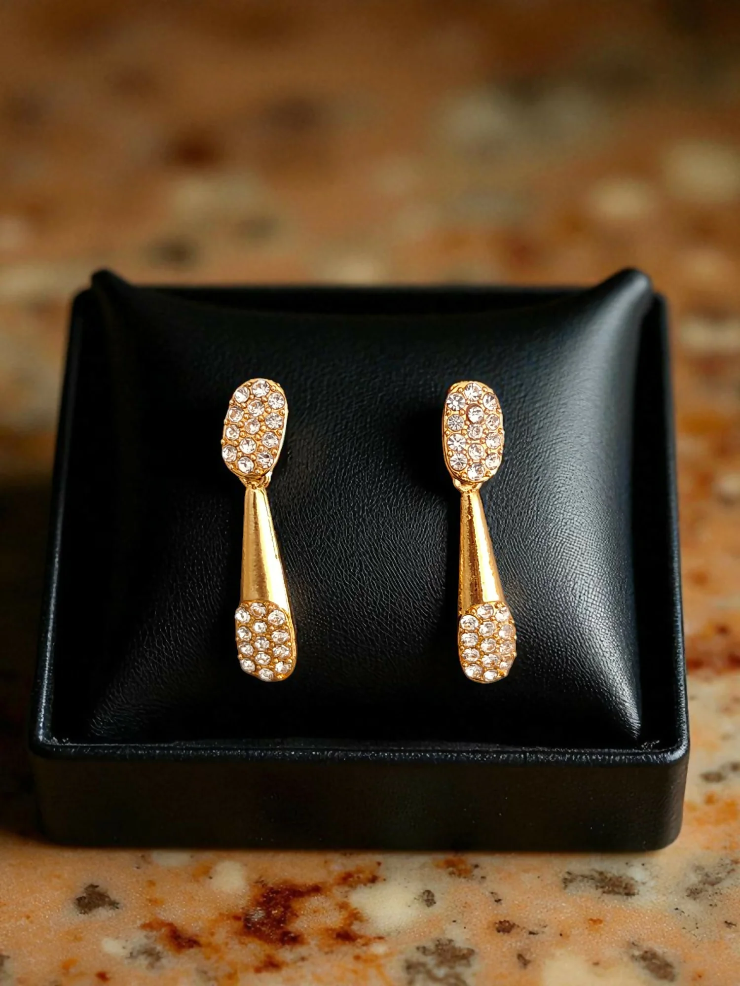 Modern Gold-Toned American Diamond Tassel Necklace Set - Image 4