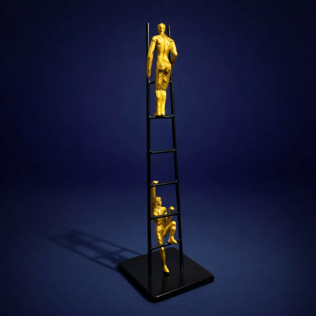 Modern Ladder Climbing Man Sculpture Decorative Table Showpiece - Image 3