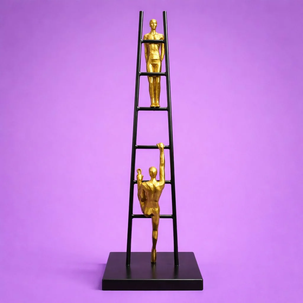 Modern Ladder Climbing Man Sculpture Decorative Table Showpiece - Image 4