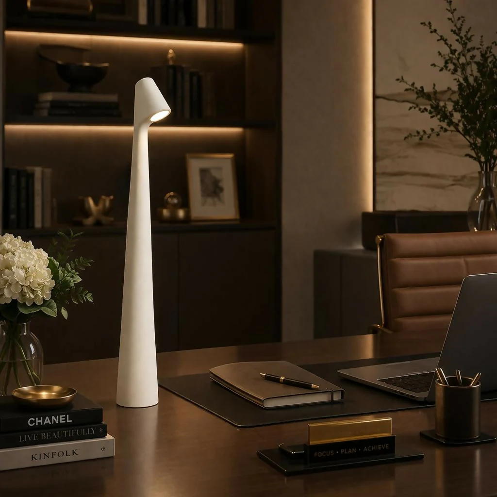Modern LED Desk Lamp Touch Control USB Rechargeable Study Light - Image 2