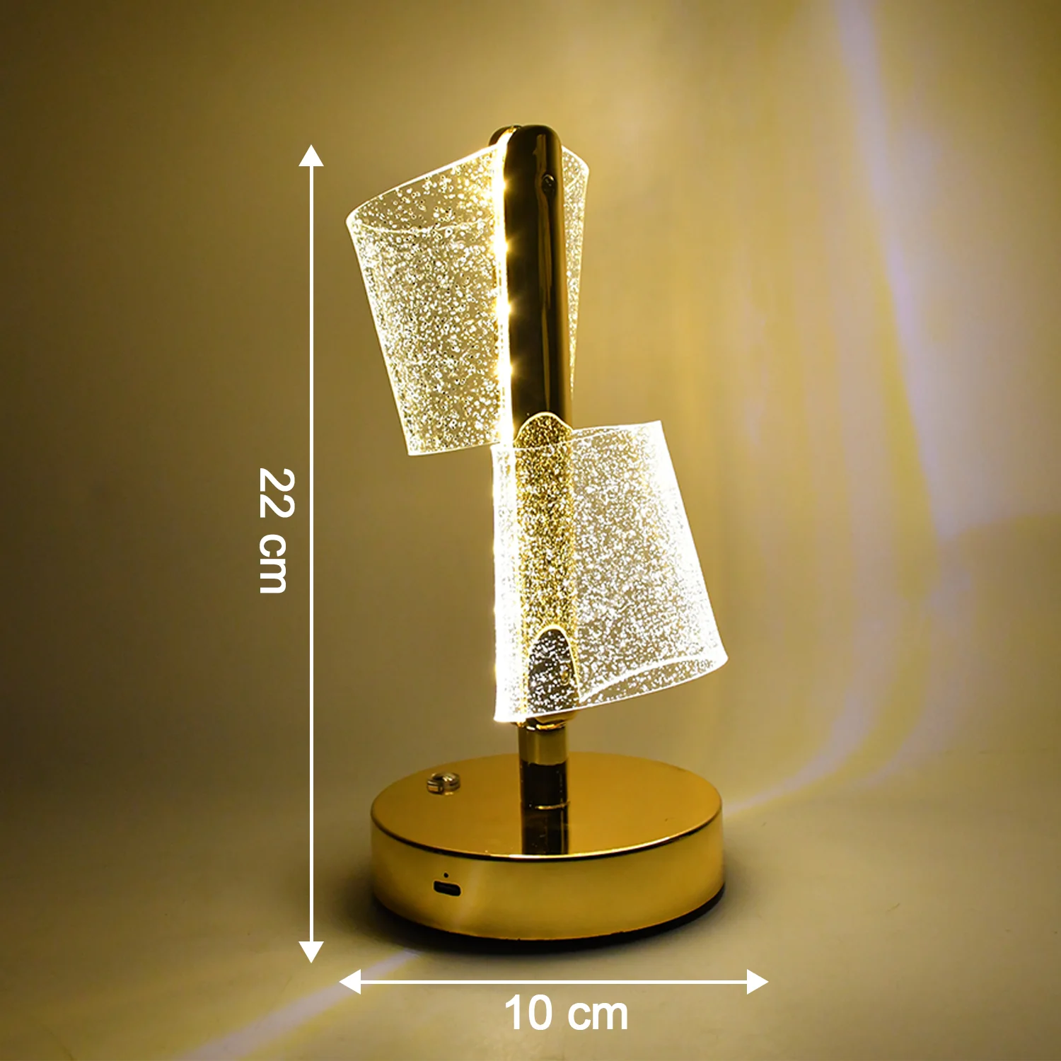 Modern Luxury Crystal LED Double Shade Table Lamp (1 Pc) - Image 6