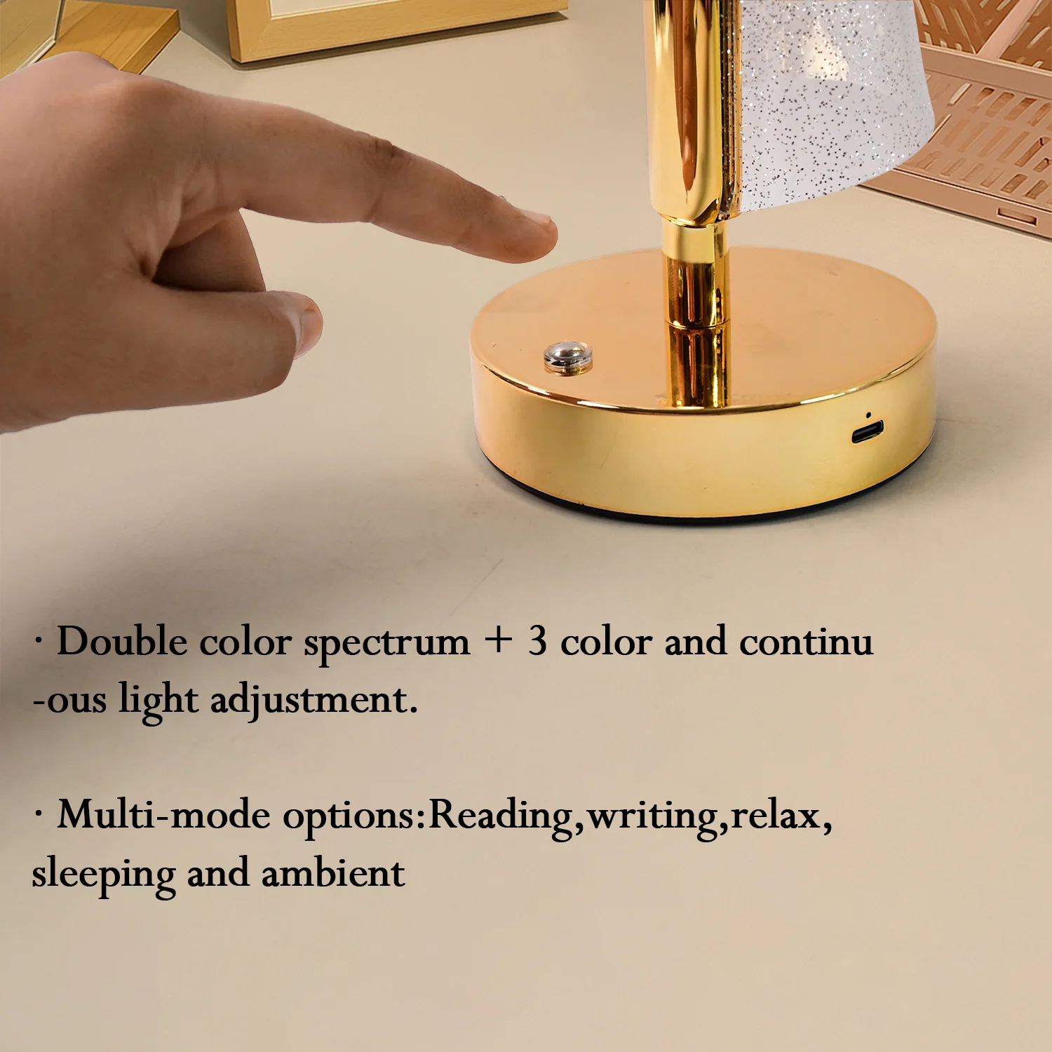 Modern Luxury Crystal LED Double Shade Table Lamp (1 Pc) - Image 7