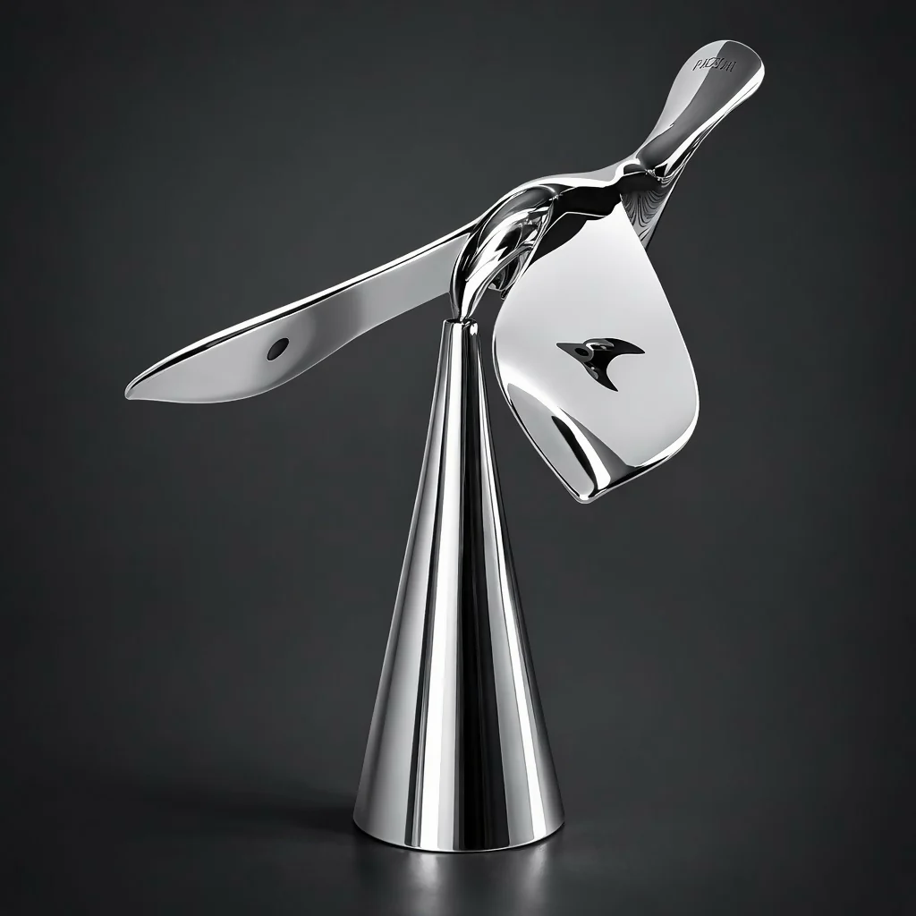Modern Metal Bird Sculpture Showpiece for Home & Office Desk Decor - Image 2