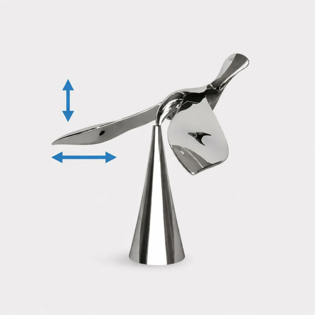 Modern Metal Bird Sculpture Showpiece for Home & Office Desk Decor - Image 3