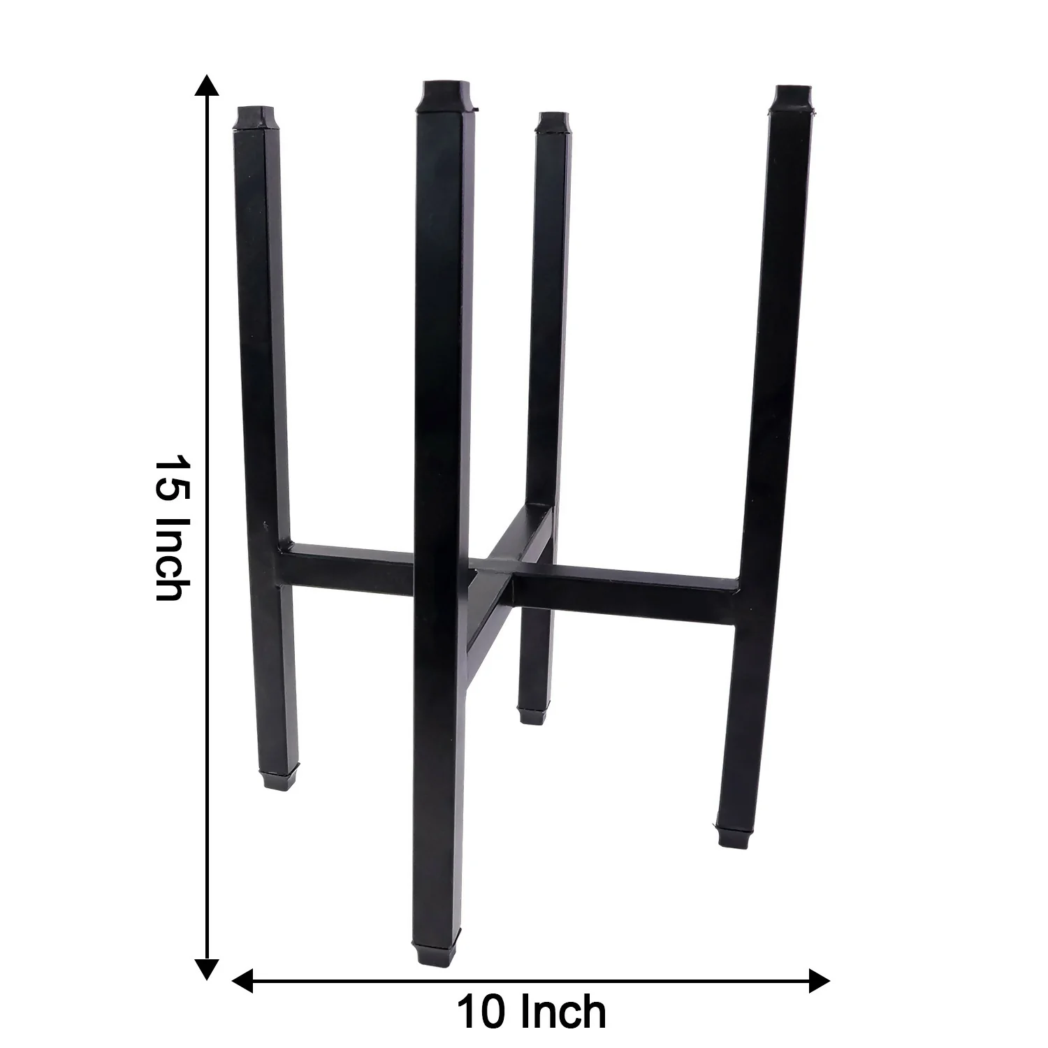 Modern Metal Floor Plant Stand for Indoor Home & Living Room Décor (10x10x15 Inch) - Image 6