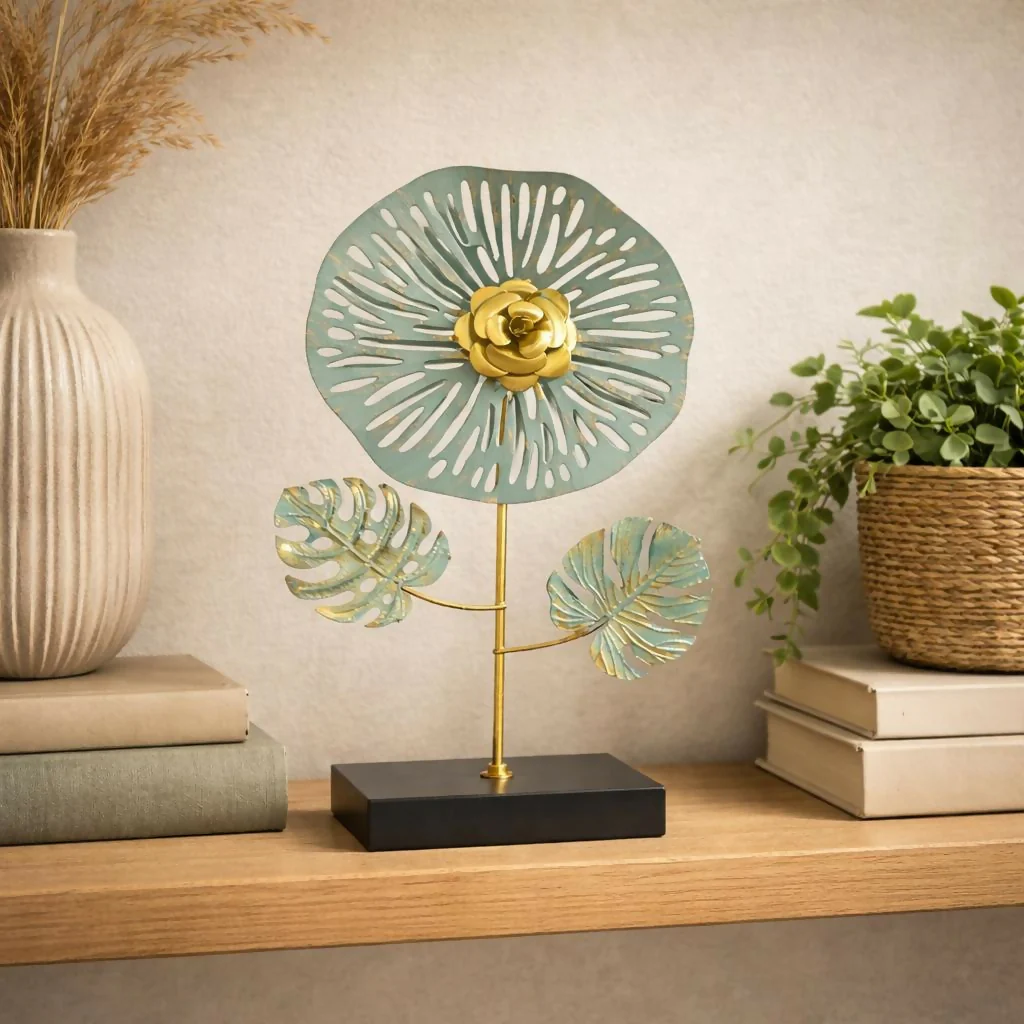 Modern Metal Flower Table Decor Showpiece for Home and Office - Image 2