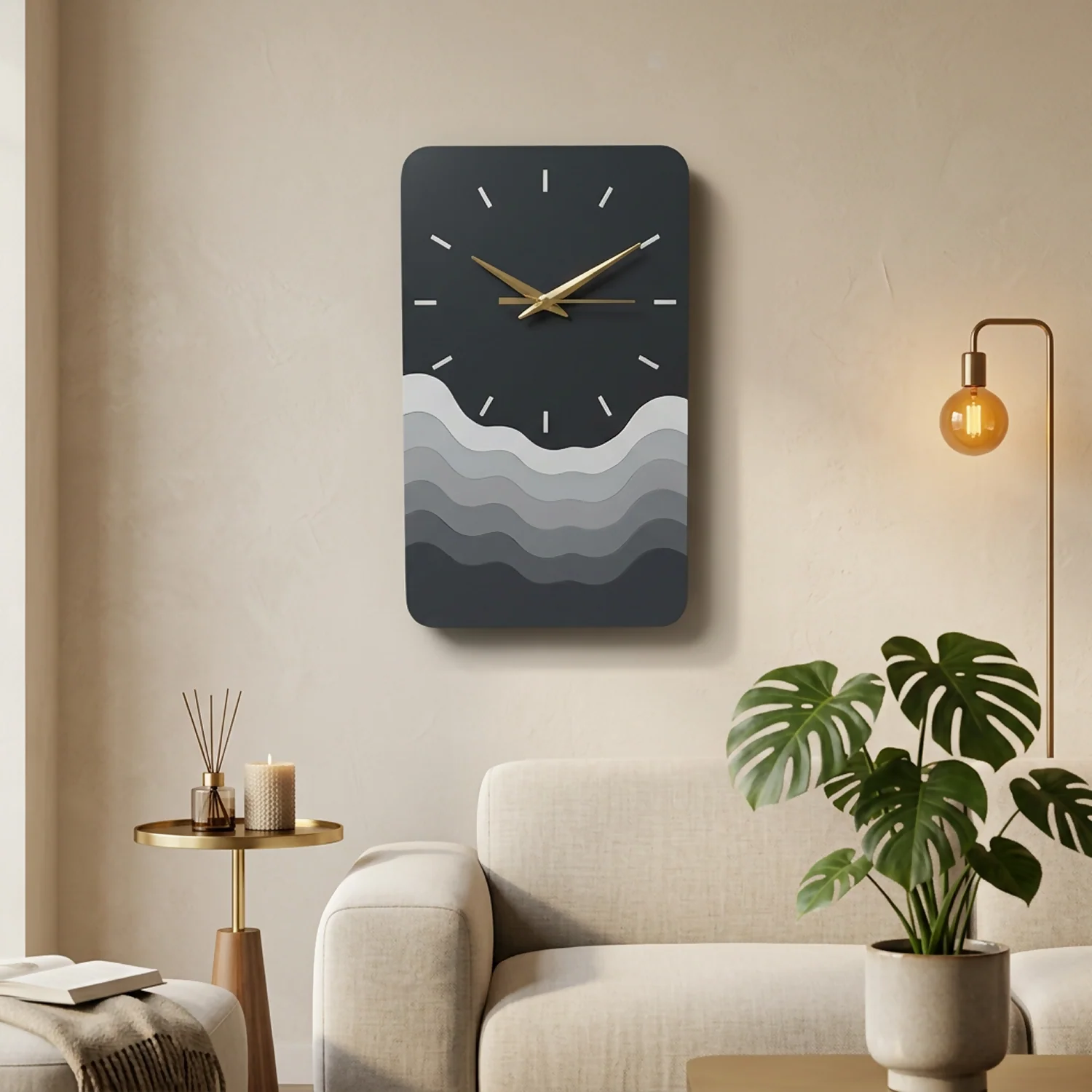 Modern Minimalist Wave Wall Clock | Silent Decorative Wall Clock for Living Room, Bedroom & Office - Image 2