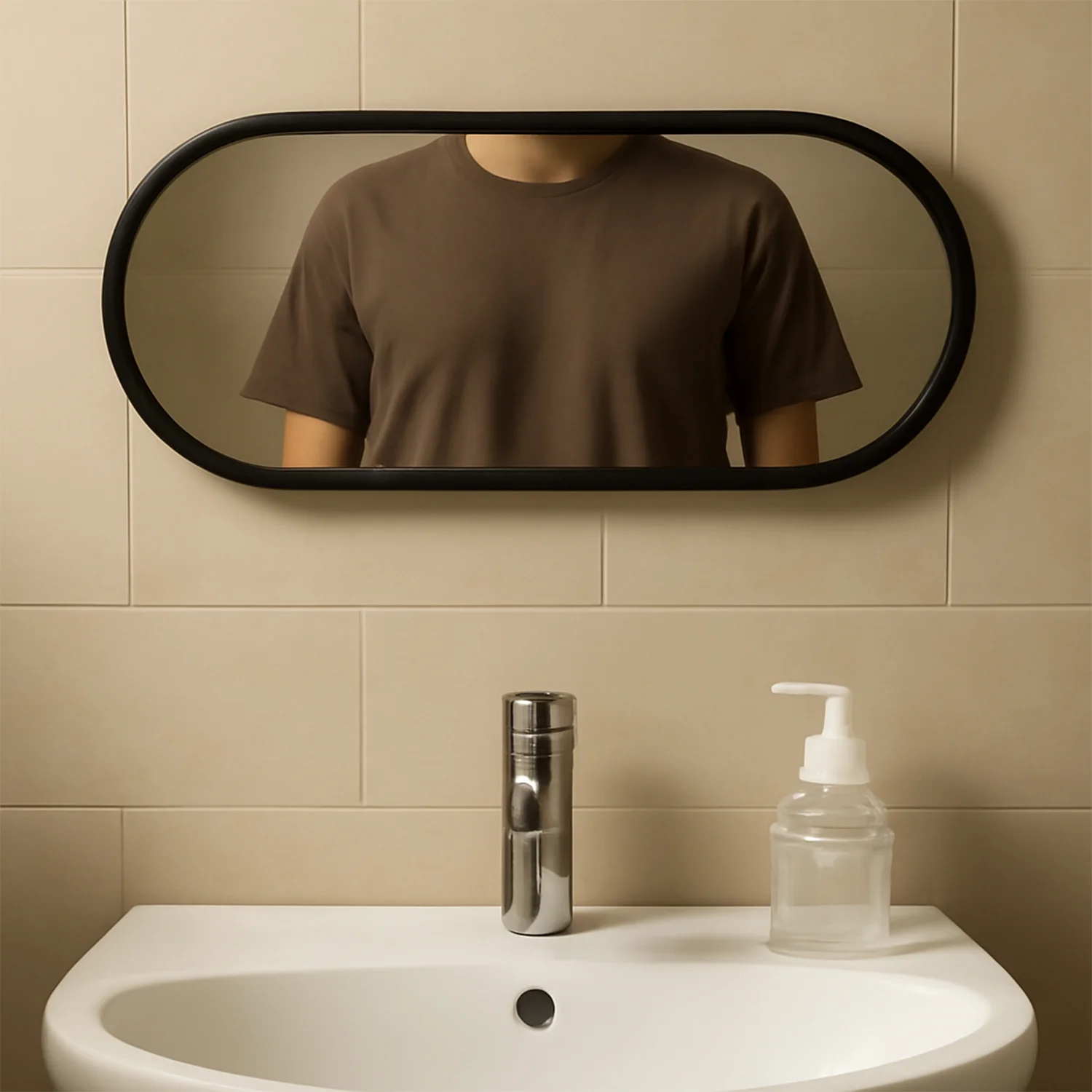 Modern Oval Wall-Mounted Bathroom Mirror (1 Pc) - Image 5